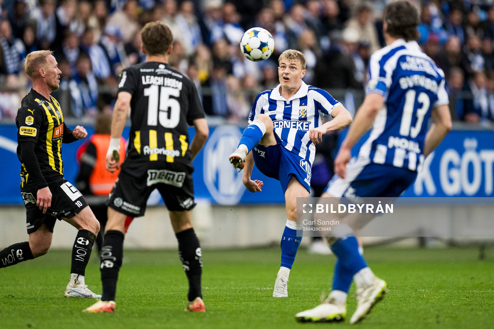 IFK Göteborgs David Kruse under fotbollsmatchen i Allsvenskan mellan IFK Göteborg och Häcken den 20 april 2025 i Göteborg. 