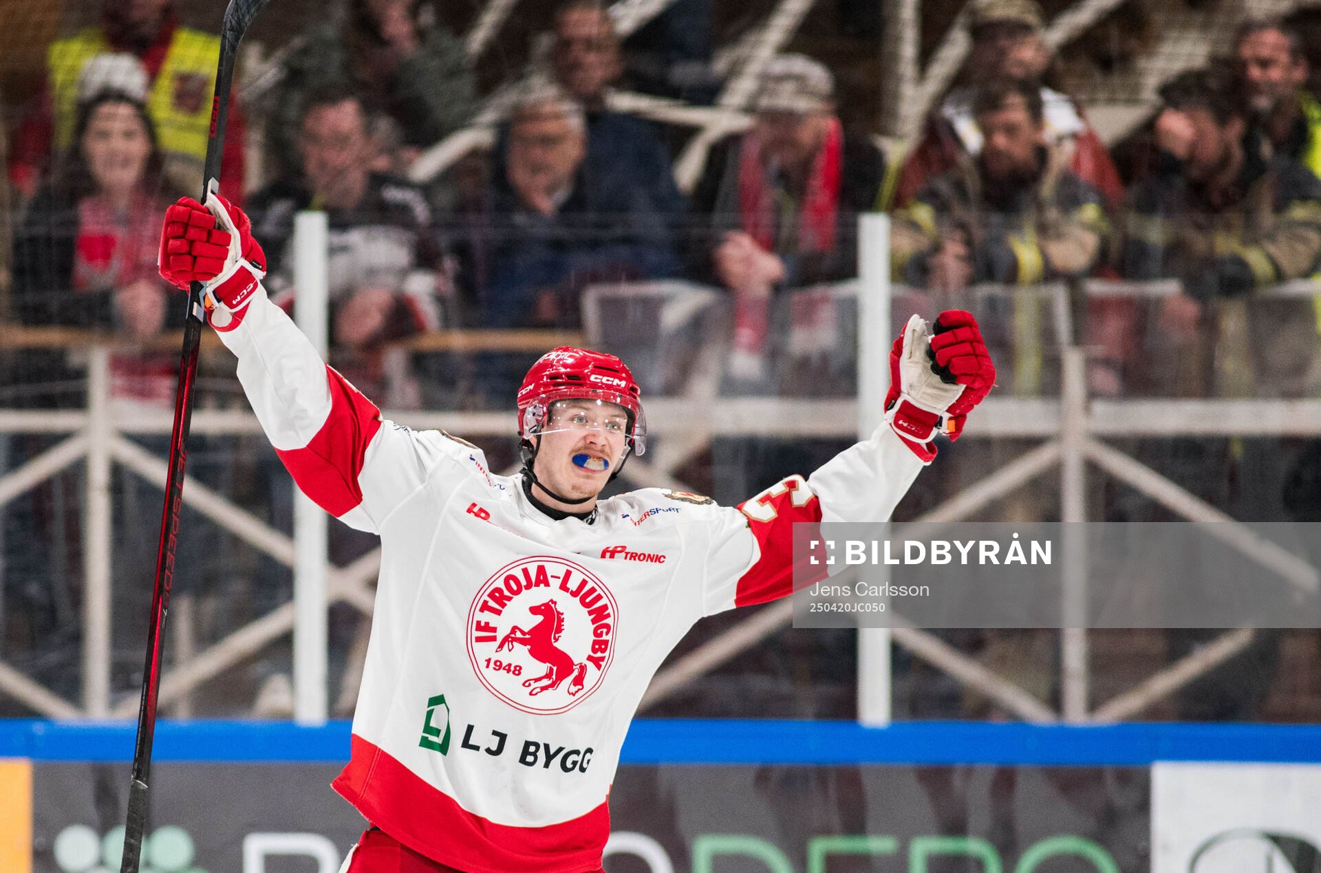 Troja/Ljungbys Oscar Nordin jublar