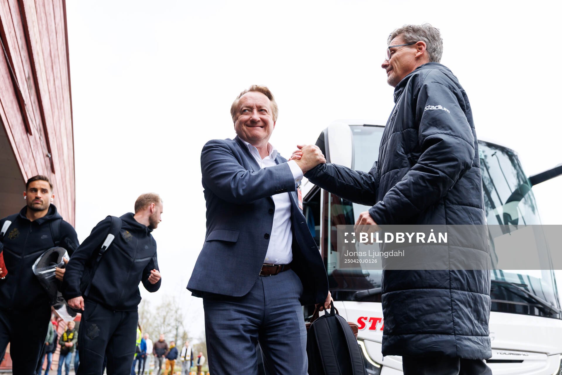 AIKs pressansvarige Stefan Mellerborg inför fotbollsmatchen i Allsvenskan mellan Öster och AIK den 20 april 2025 i Växjö. 