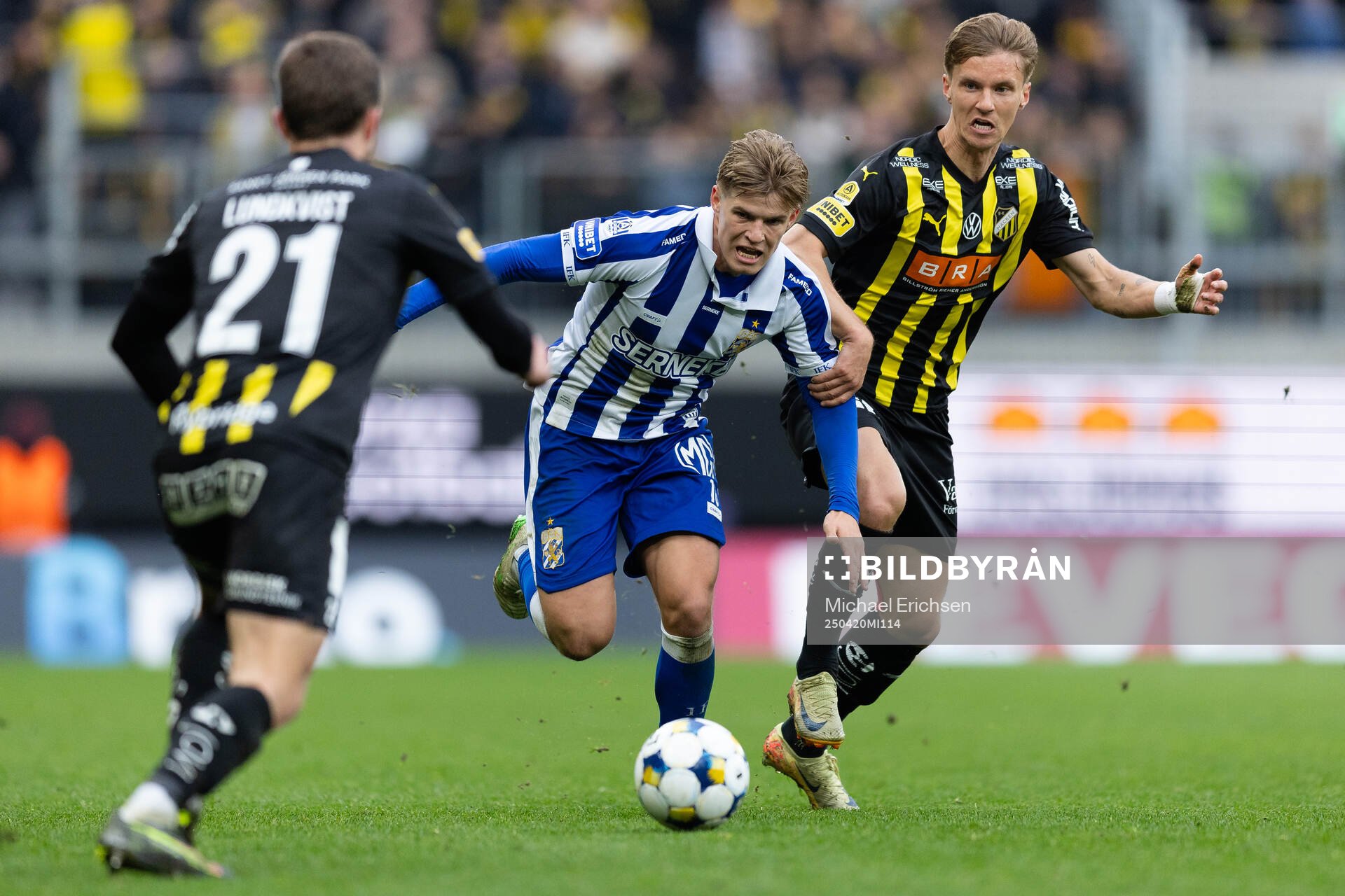 IFK Göteborgs Felix Eriksson och Häckens Samuel Leach Holm