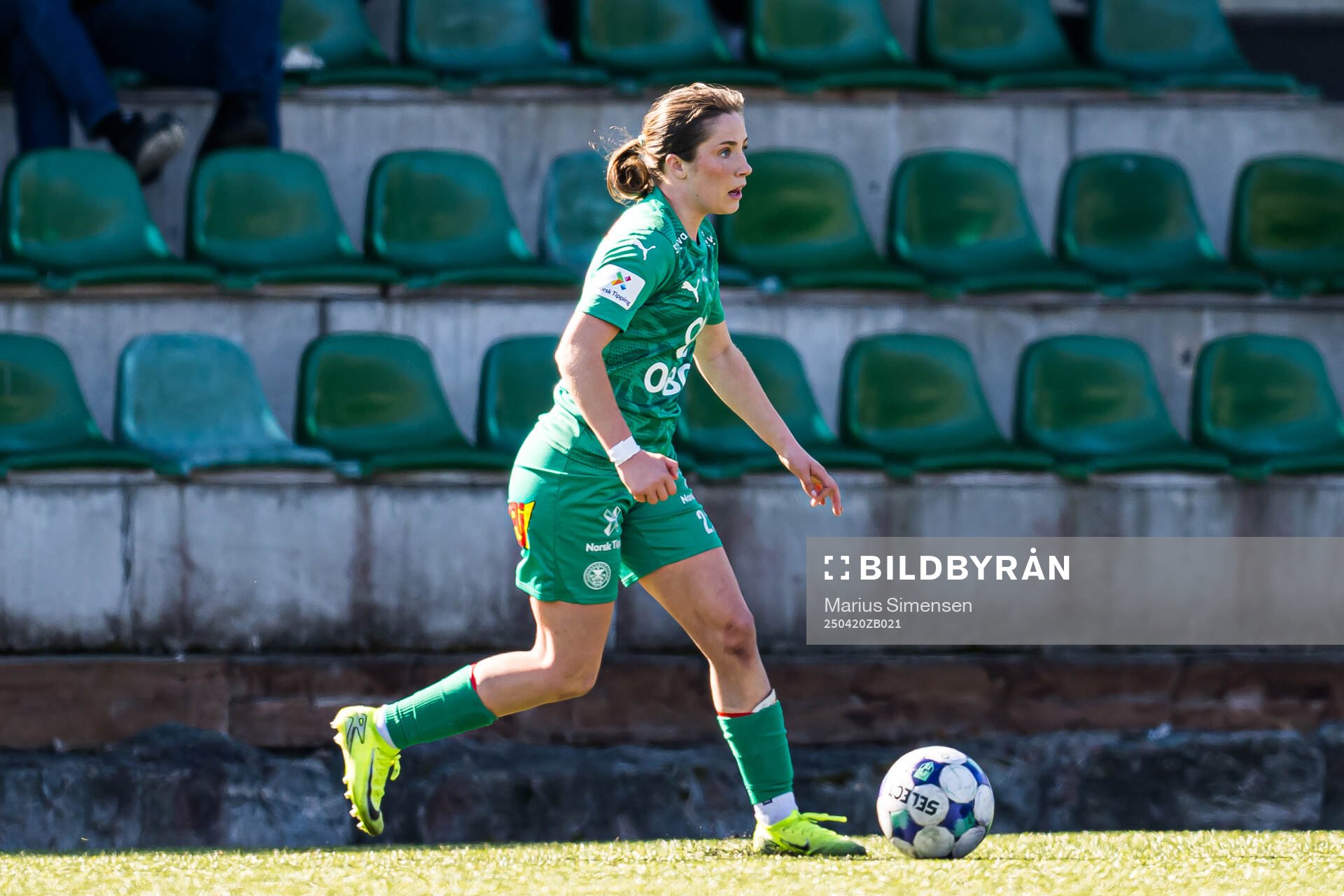 Mari Fisketjøn Indrebø of HamKam during the 1. division football match between KIL/Hemne and HamKam on April 20, 2025 in Kyrksæterøra.