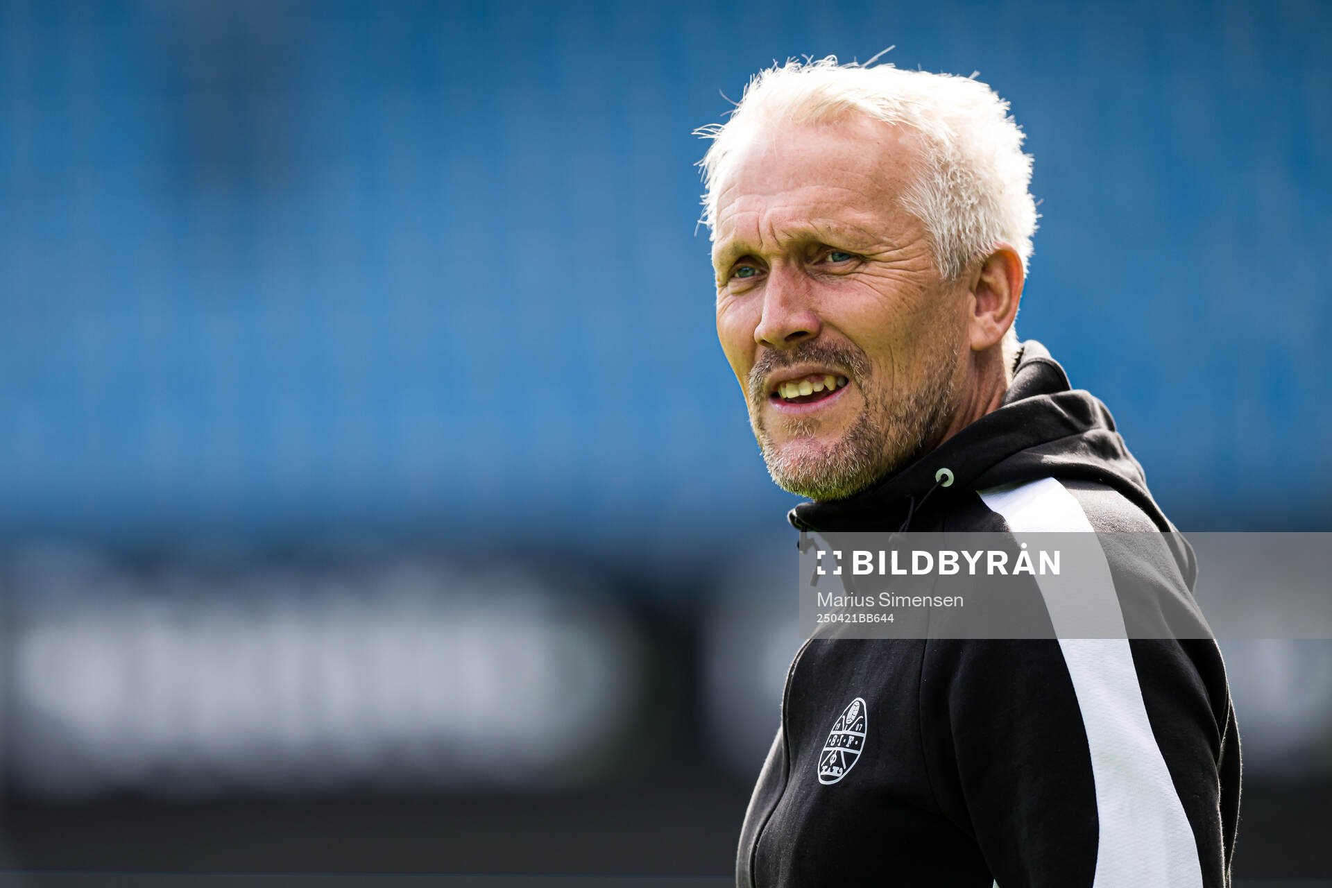 Jørgen Isnes, head coach of Strømsgodset, ahead of the Eliteserien match between Strømsgodset and Brann on April 21, 2025 in Drammen. 