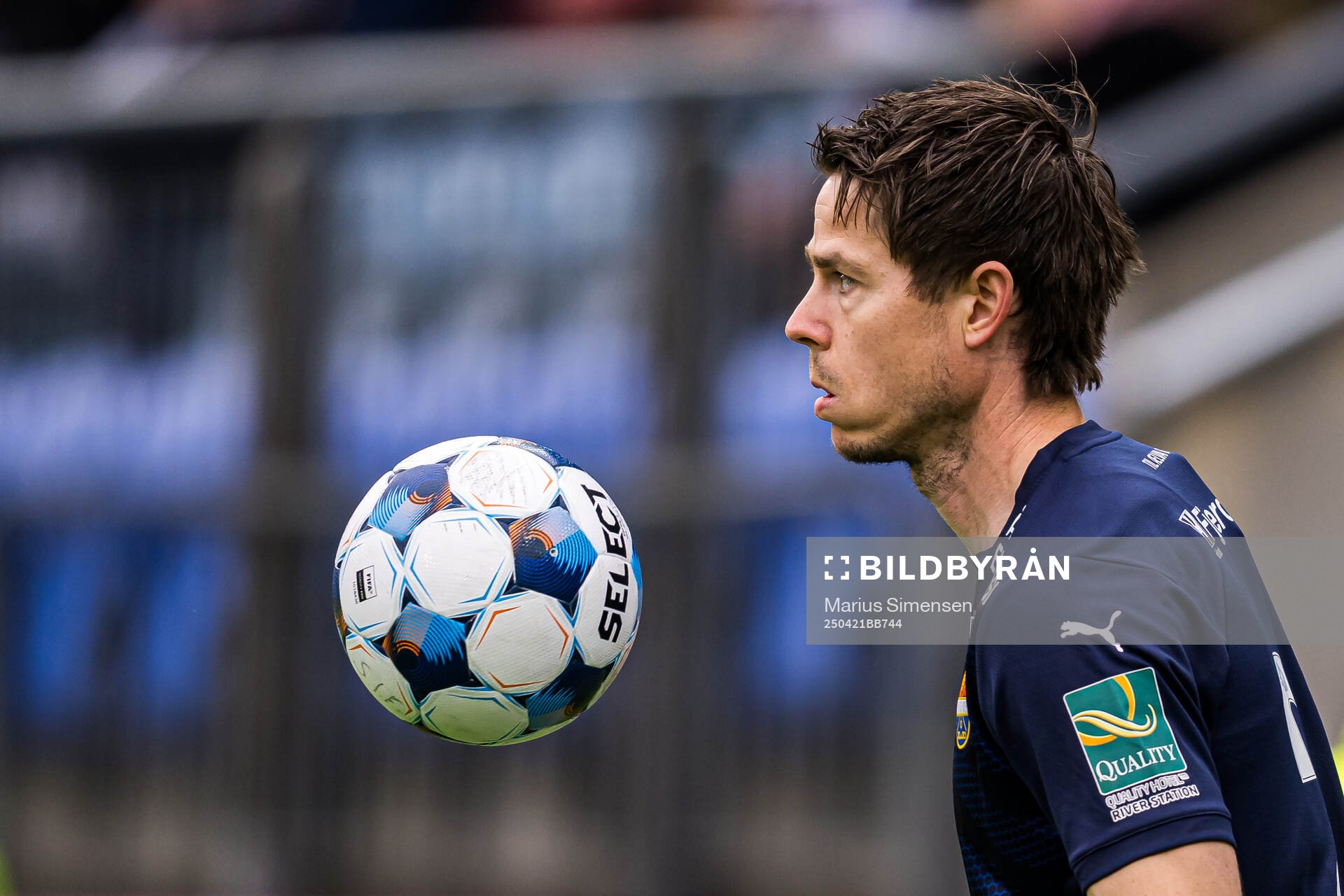 Lars-Christopher Vilsvik of Strømsgodset during the Eliteserien match between Strømsgodset and Brann on April 21, 2025 in Drammen. 