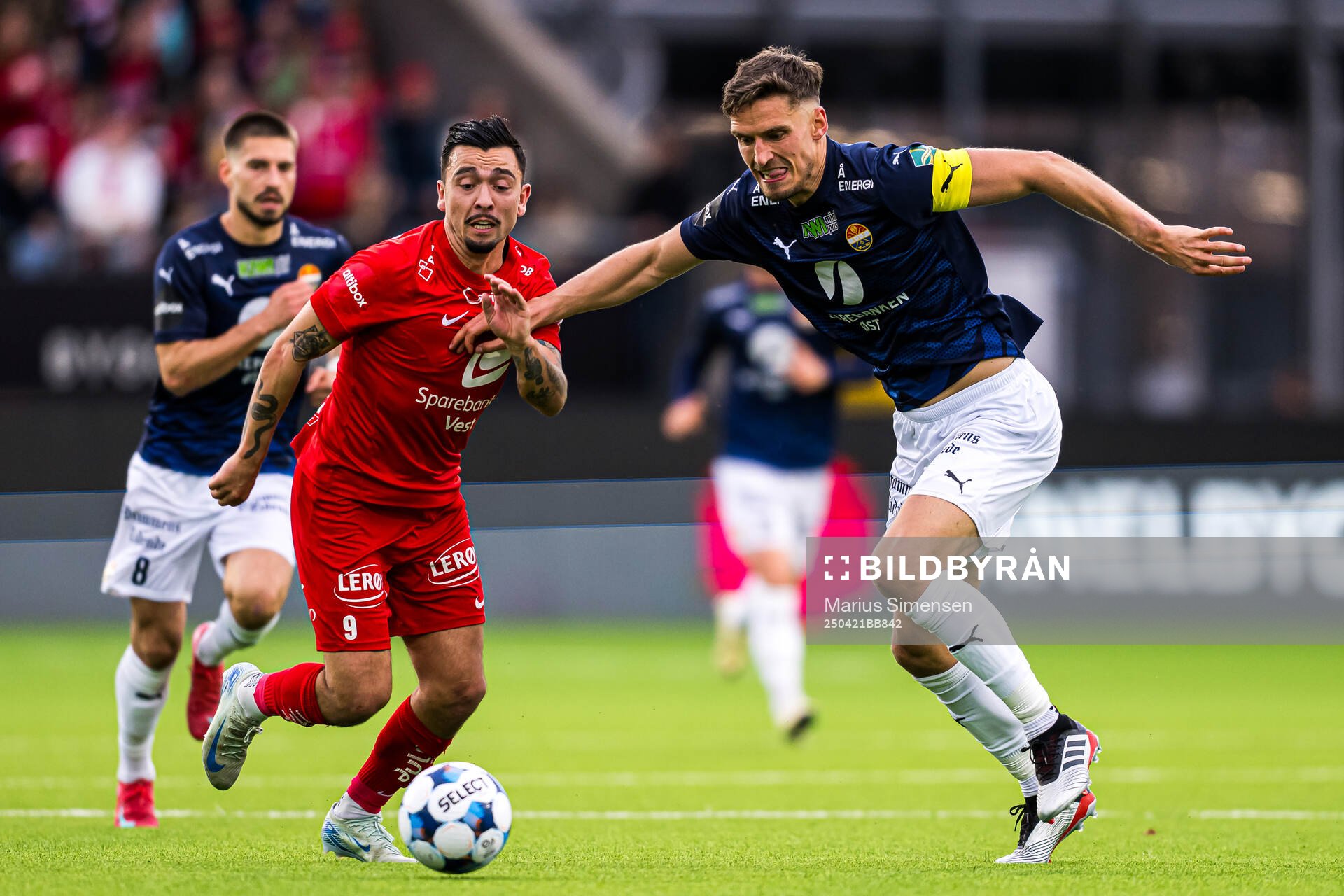 Niklas Castro of Brann and Gustav Valsvik of Strømsgodset
