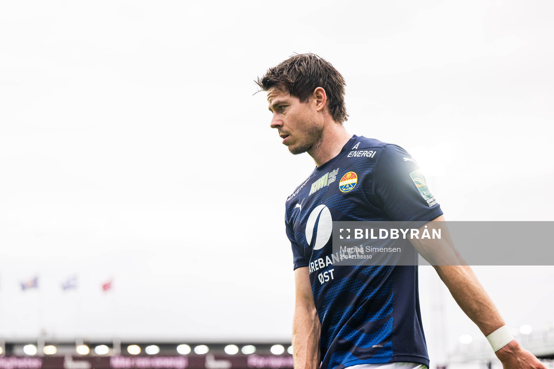 Lars-Christopher Vilsvik of Strømsgodset with an injury