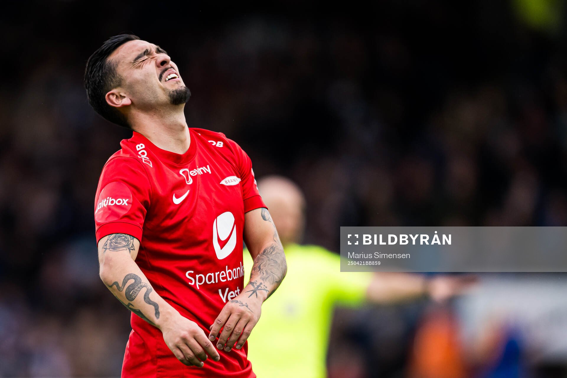 Niklas Castro of Brann reacts