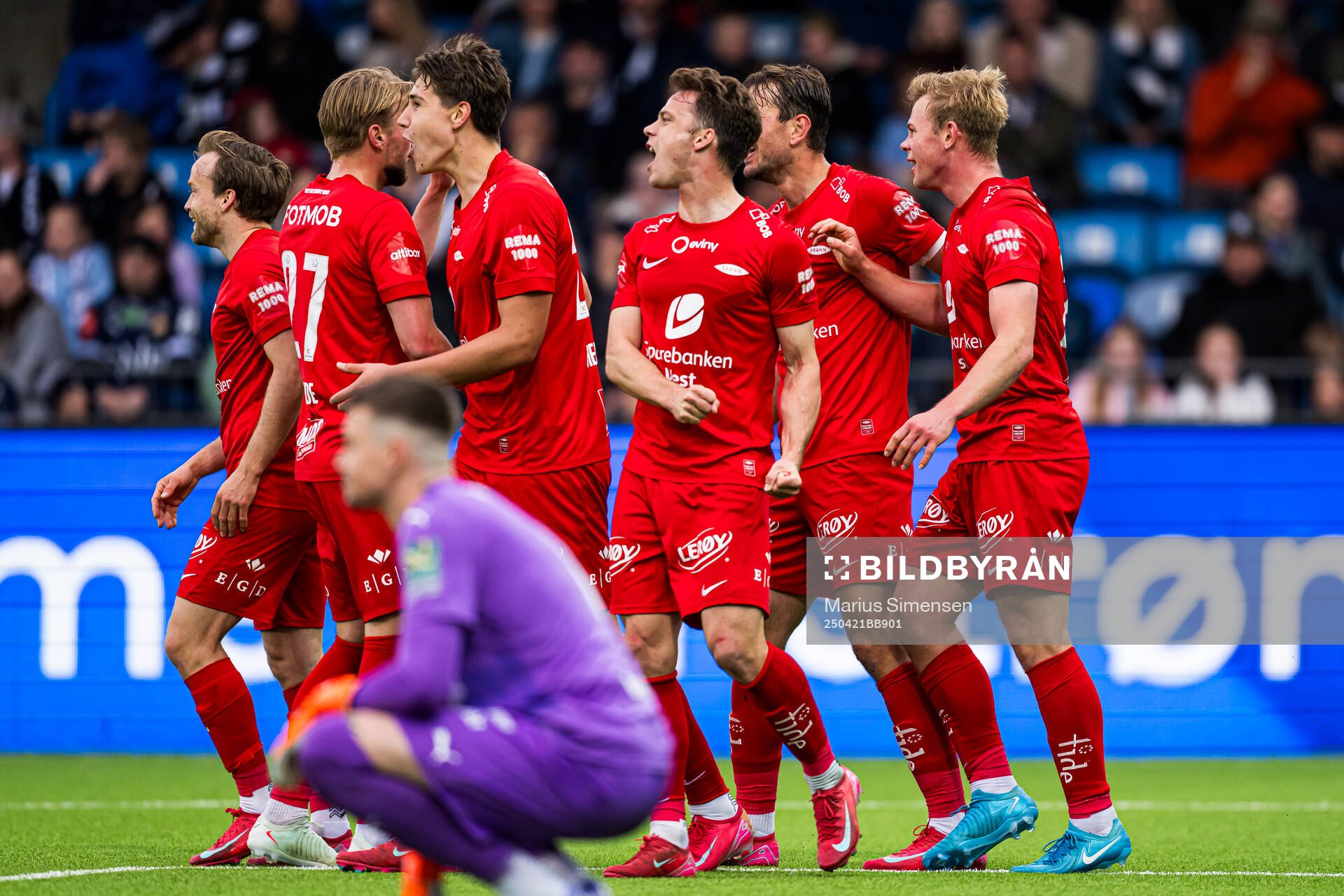Aune Heggebø of Brann celebrates