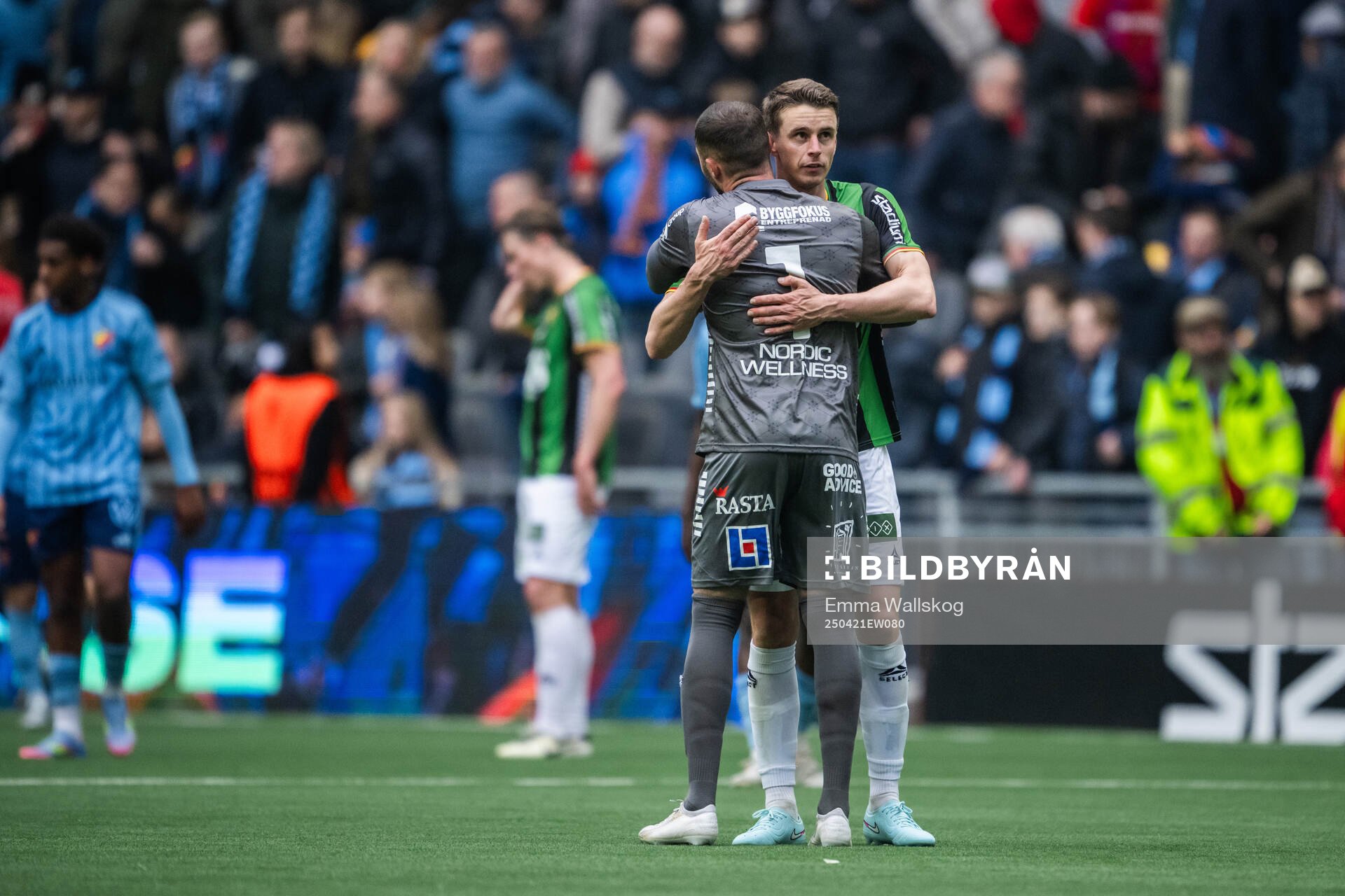 GAIS målvakt Mergim Krasniqi och Oskar Ågren