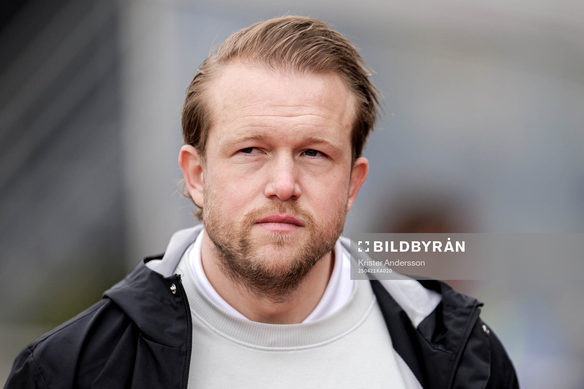 Umeå FCs tränare Anders Bååth Sjöblom inför fotbollsmatchen i Superettan mellan Varberg och Umeå FC den 21 april 2025 i Varberg. 