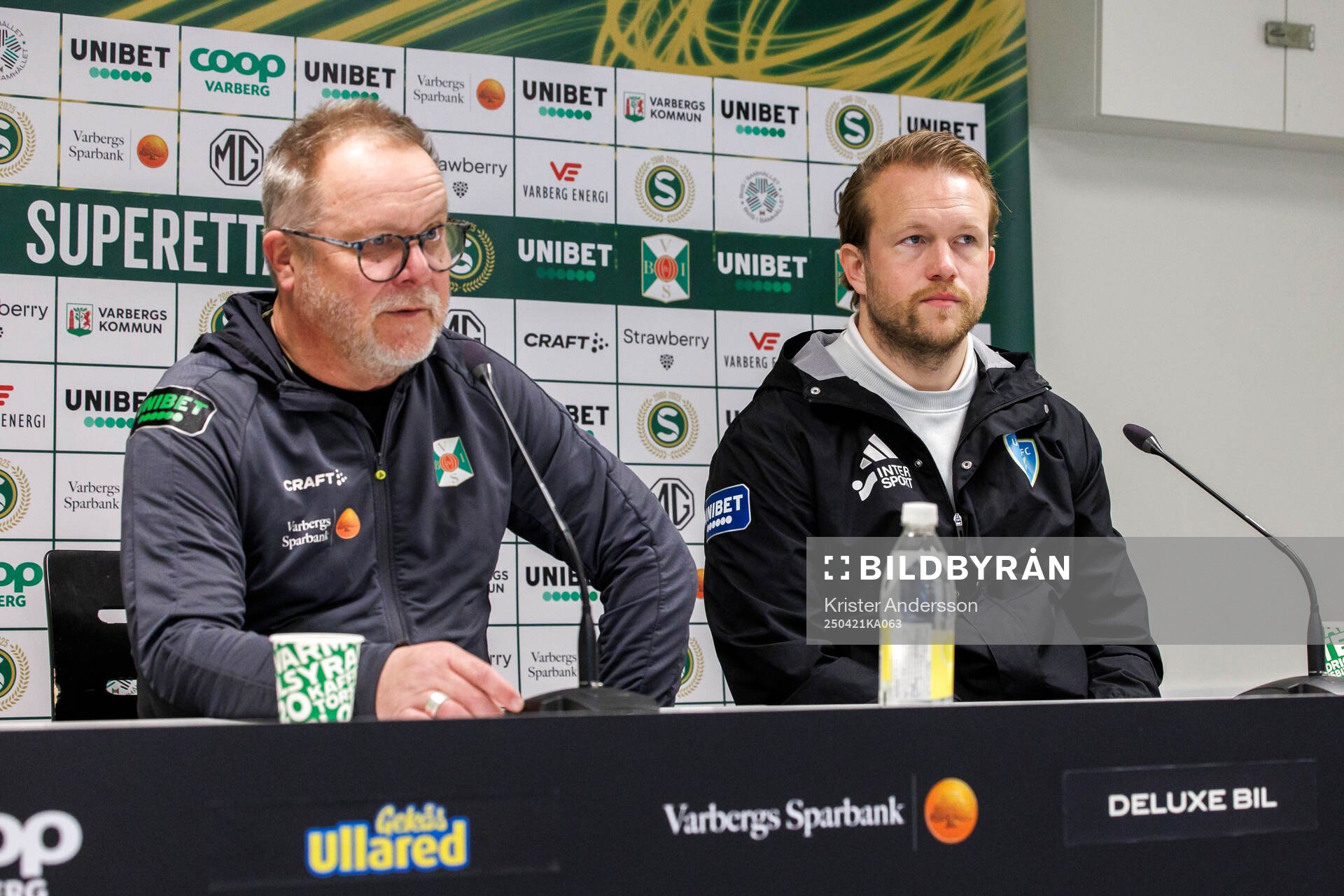 Varbergs tränare Roar Hansen och Umeå FCs tränare Anders