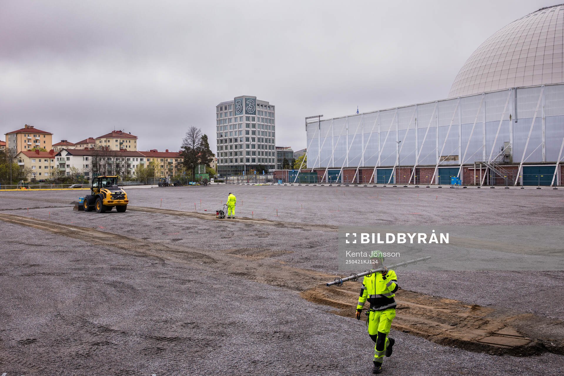 Markarbeten pågår på tomten där Söderstadion låg