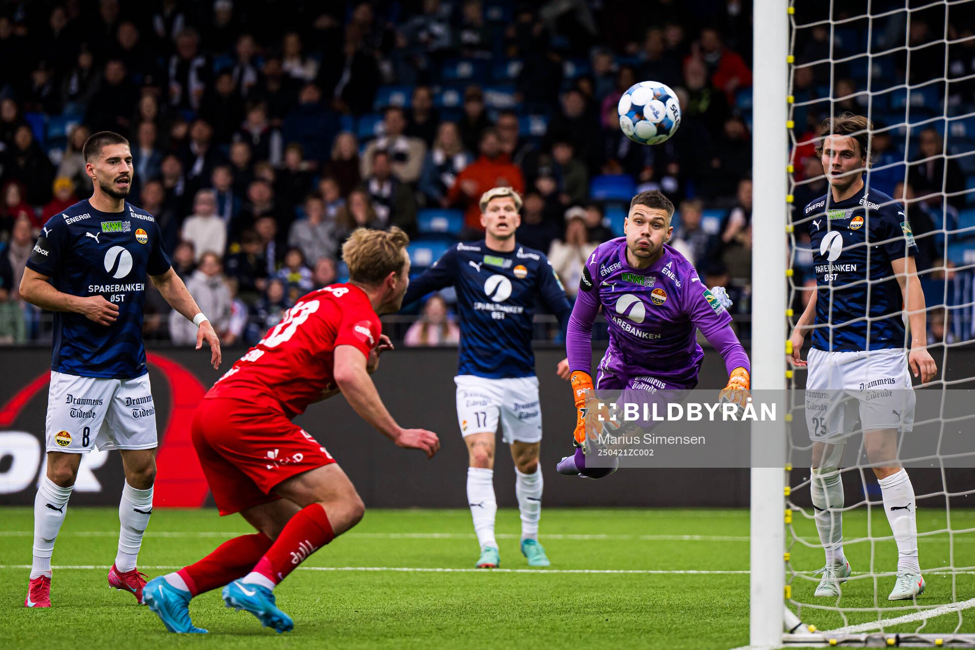 Aune Heggebø of Brann scores the 1-2 goal behind Per