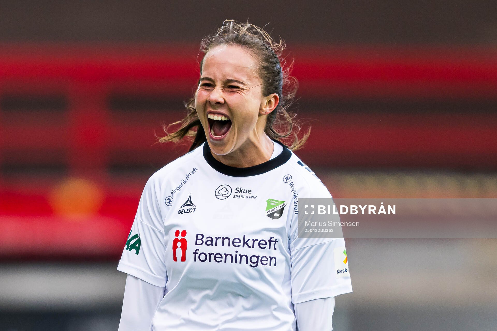 Kristin Sandstad Gumaer of Hønefoss celebrates
