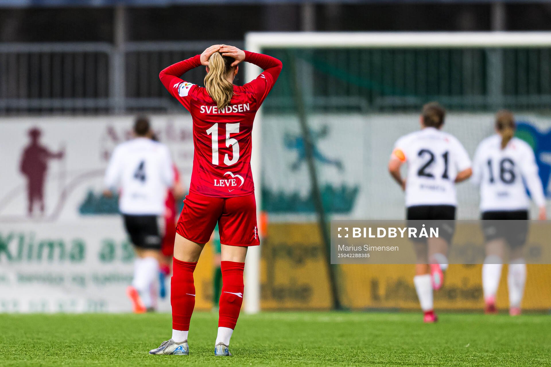 Mia Hambro Svendsen of Røa looks dejected