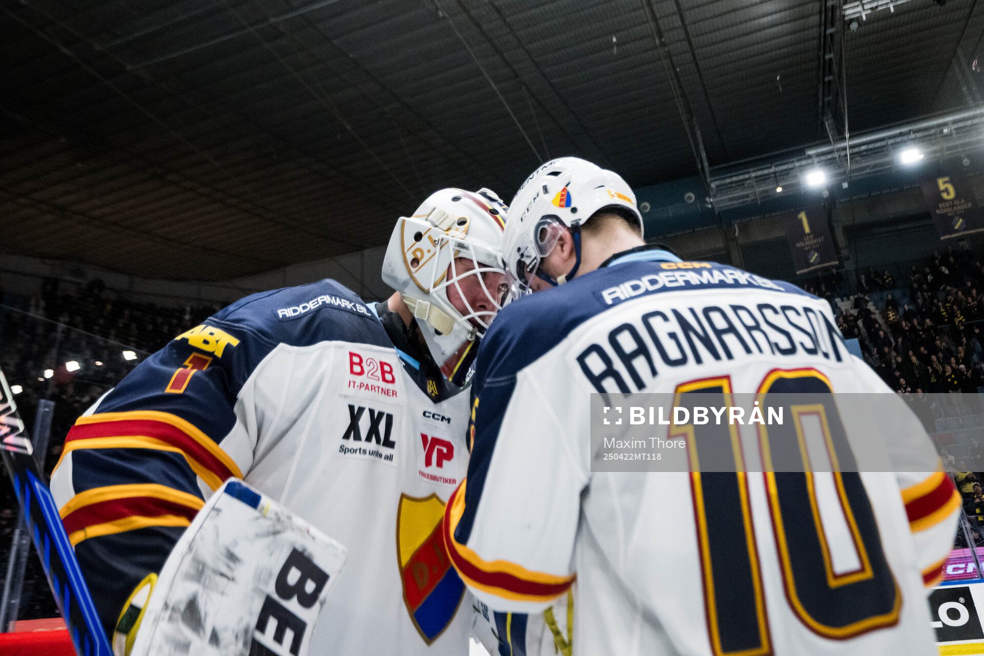 Djurgårdens målvakt Marcus Gidlöf och Jakob Ragnarsson