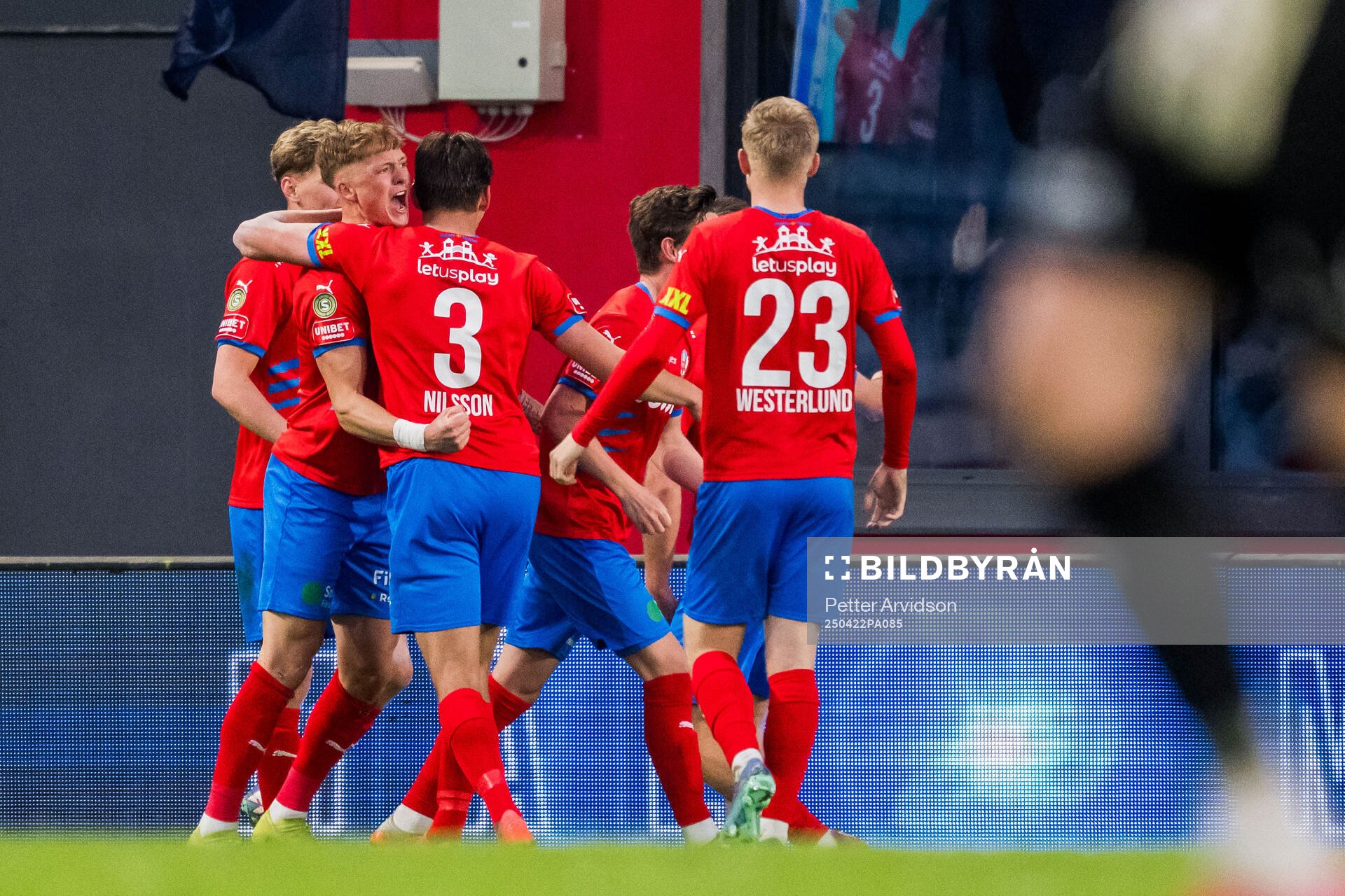 Helsingborgs Marcus Gudmann och Wilhelm Nilsson jublar