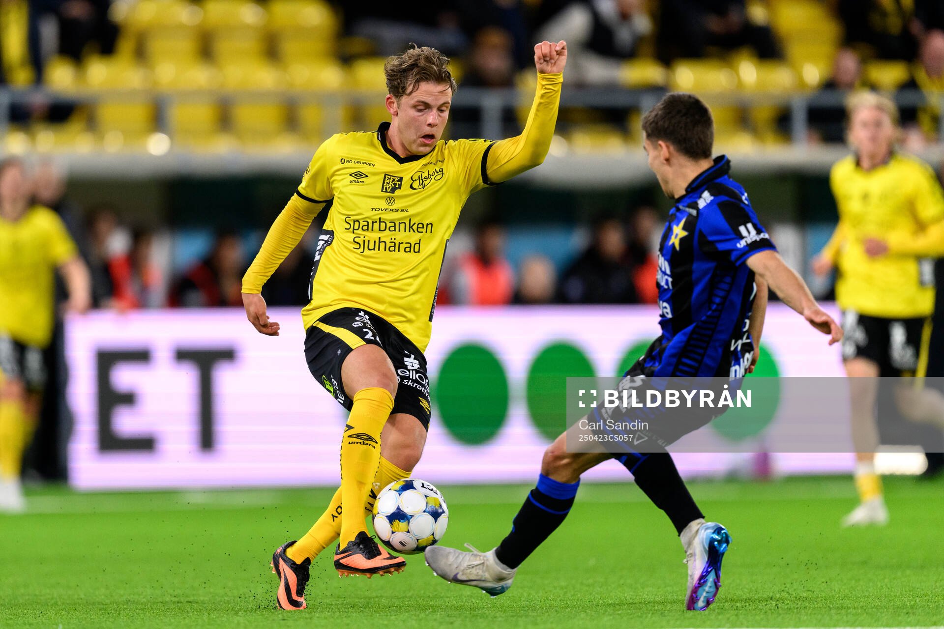 Elfsborgs Frederik Ihler under fotbollsmatchen i Allsvenskan mellan Elfsborg och Sirius den 23 april 2025 i Borås. 