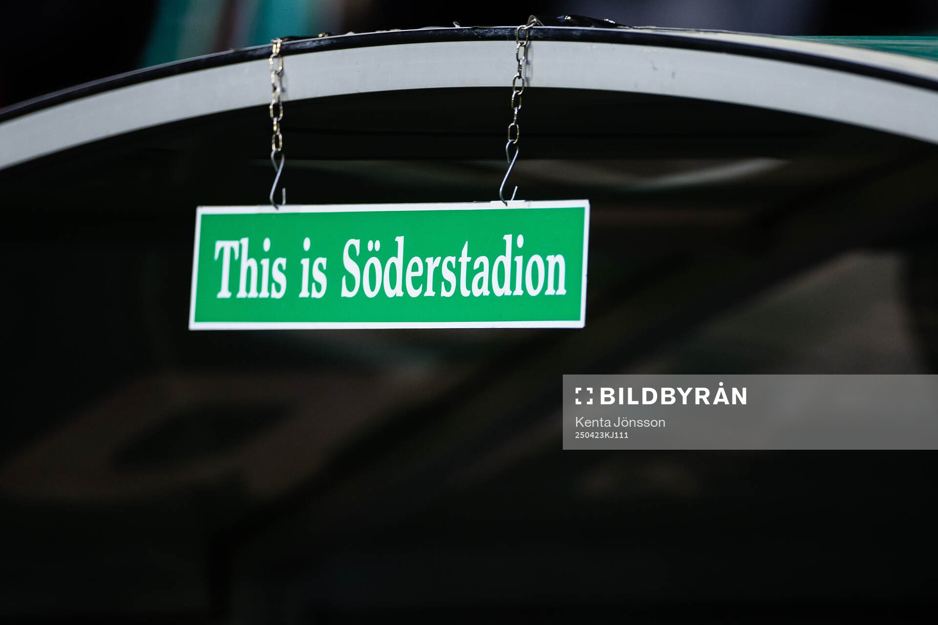 En skylt med texten This is Söderstadion