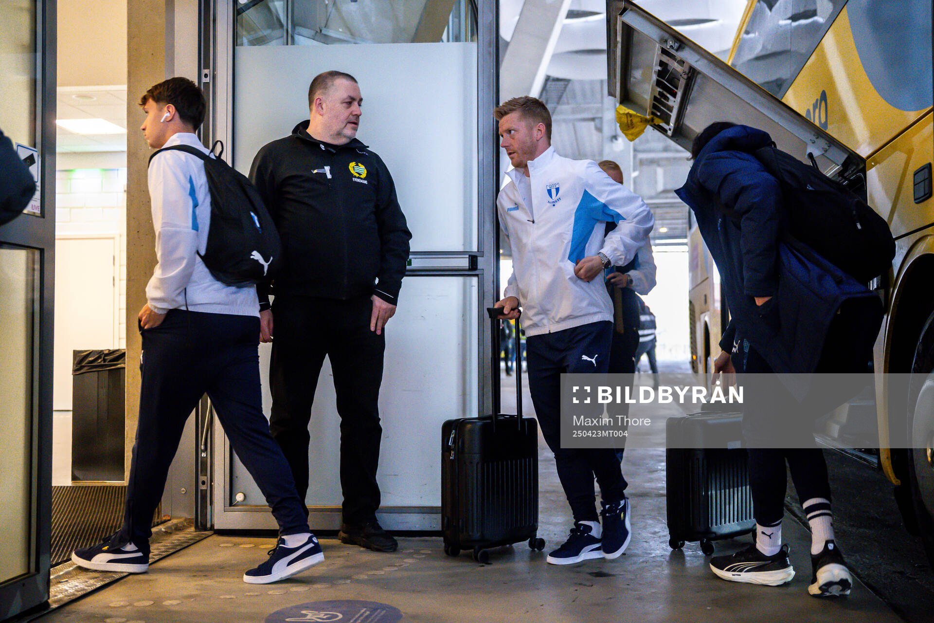 Malmö FFs Anders Christiansen anländer med laget till