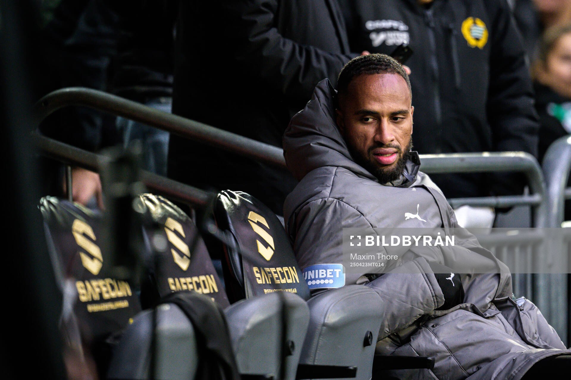 Malmö FFs Isaac Kiese Thelin inför fotbollsmatchen i Allsvenskan mellan Hammarby och Malmö FF den 23 april 2025 i Stockholm. 