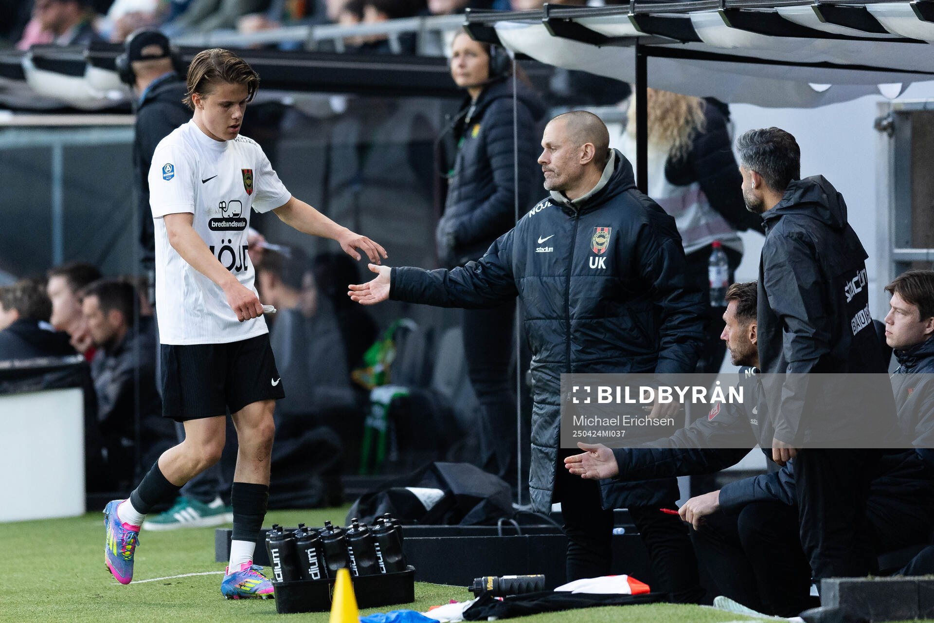 Brommapojkarnas Love Arrhov och tränare Ulf Kristiansson