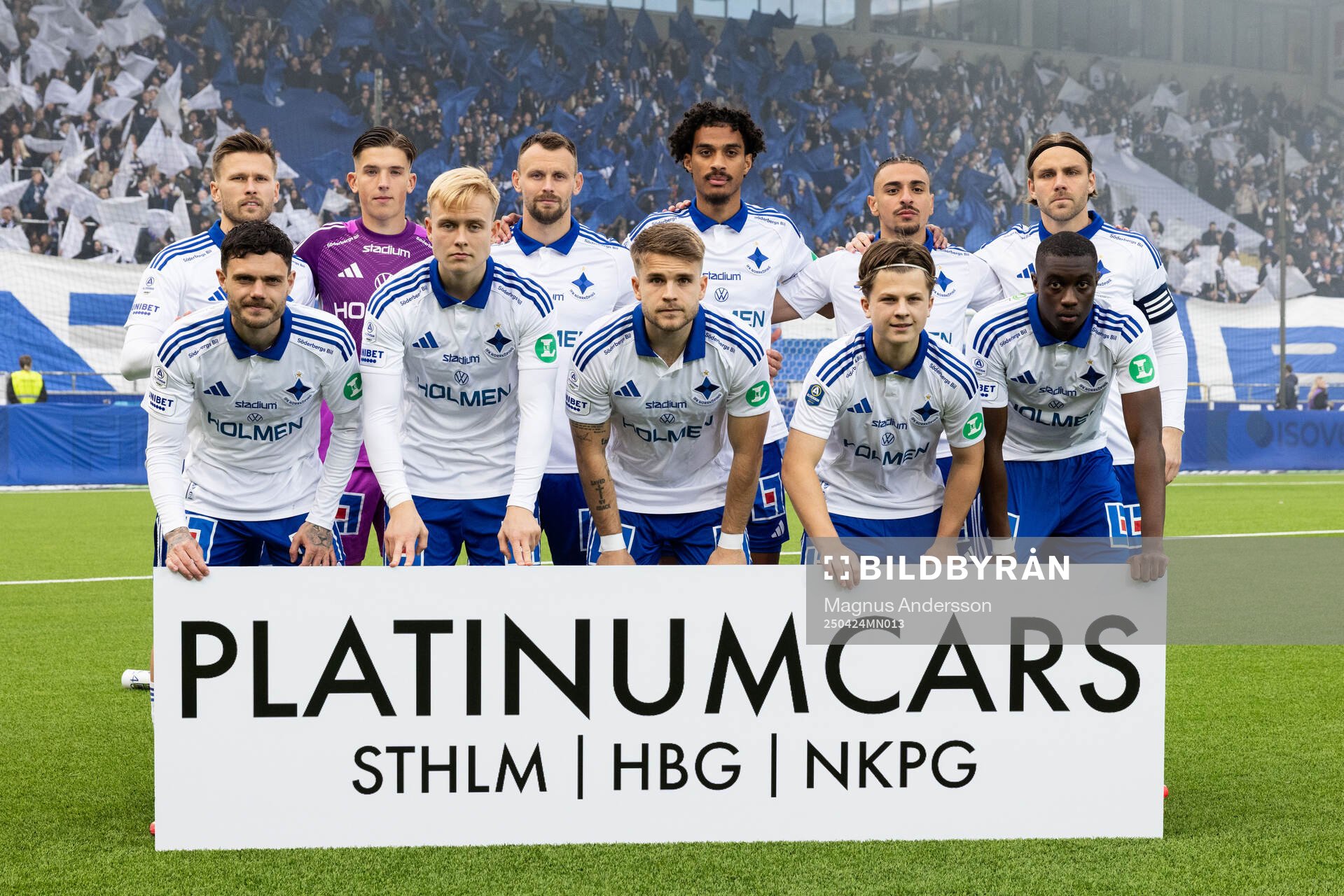 IFK Norrköpings startelva inför fotbollsmatchen i Allsvenskan mellan IFK Norrköping och IFK Göteborg den 24 april 2025 i Norrköping.