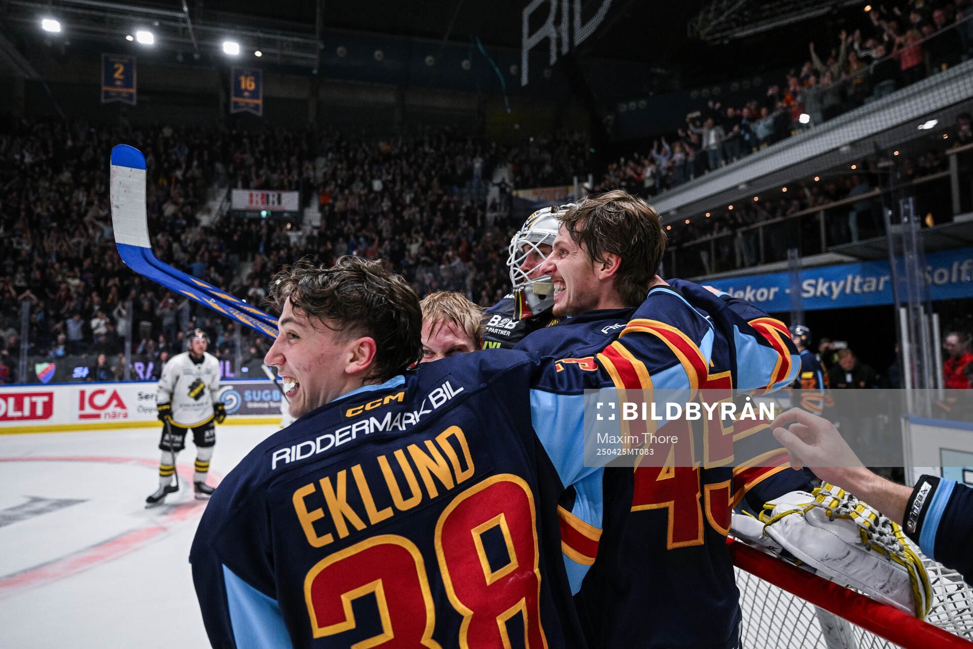 Djurgårdens Victor Eklund, Hugo Blixt och målvakt Marcus