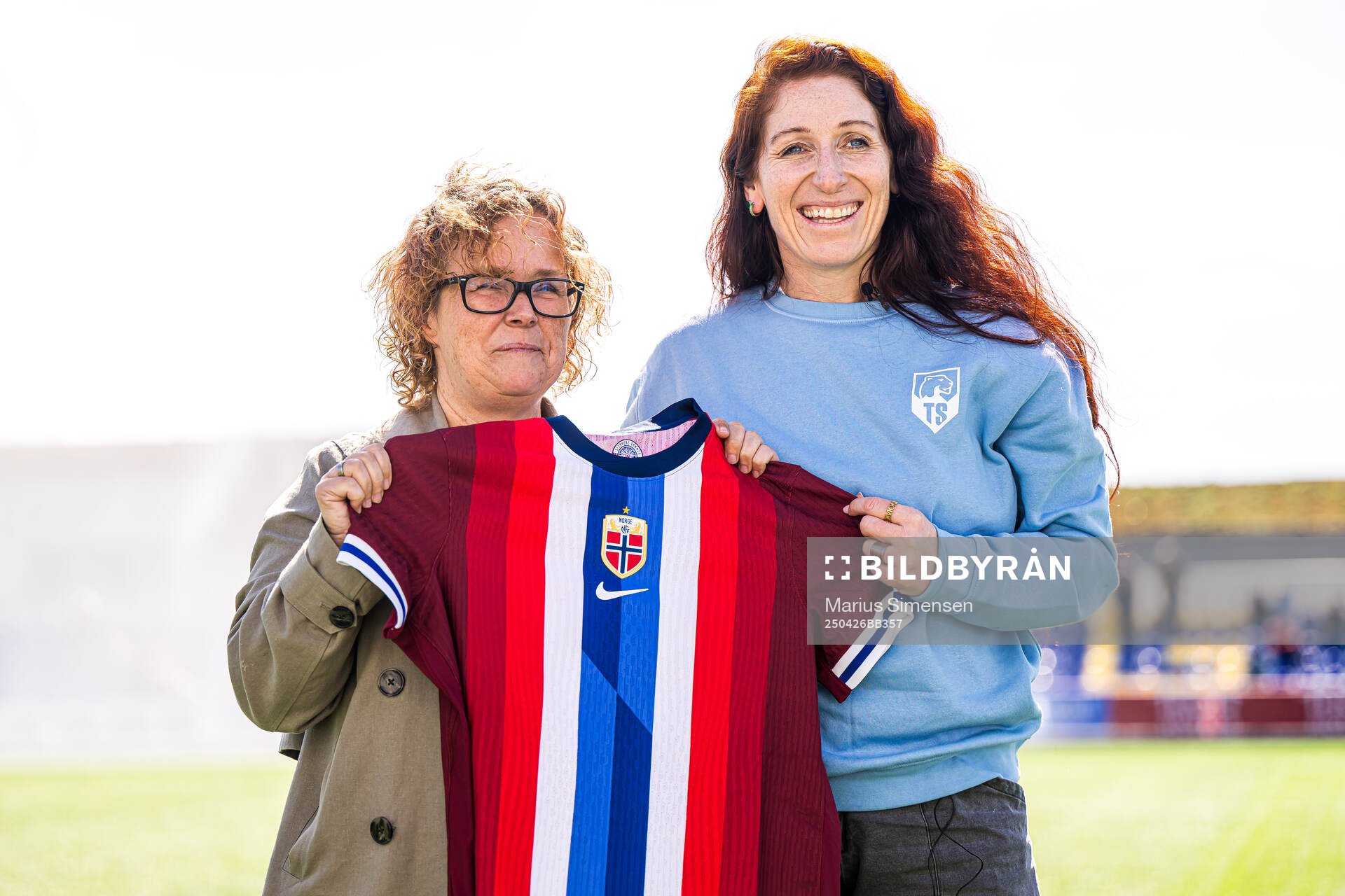 Lise Klaveness, president of the Norwegian Football Association (NFF), during the Toppserien football match between Kolbotn and Lyn on April 26, 2025 in Oslo.