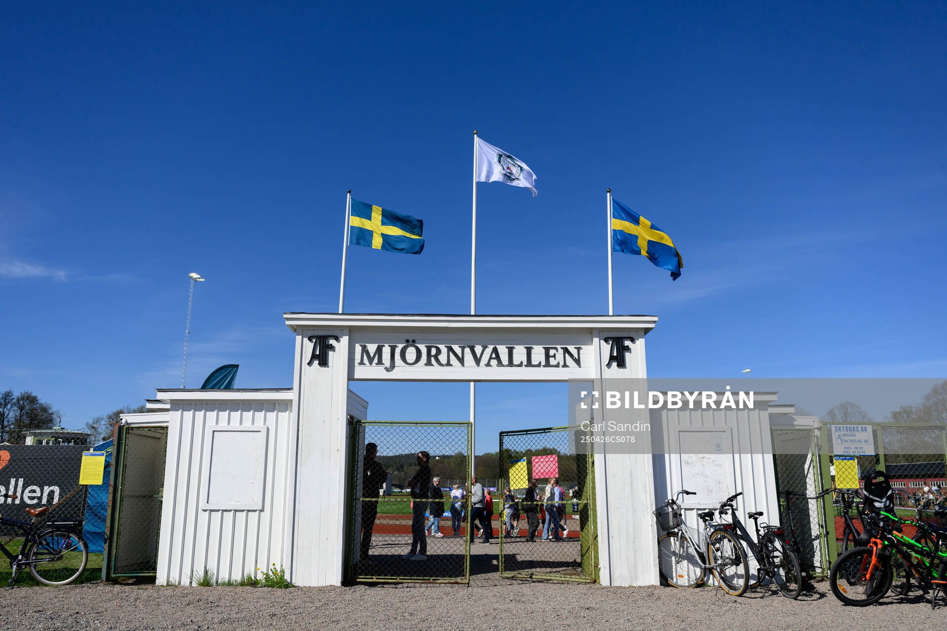 Entré till Mjörnvallen under fotbollsmatchen i Damallsvenskan mellan Alingsås och Linköping den 26 april 2025 i Alingsås. 