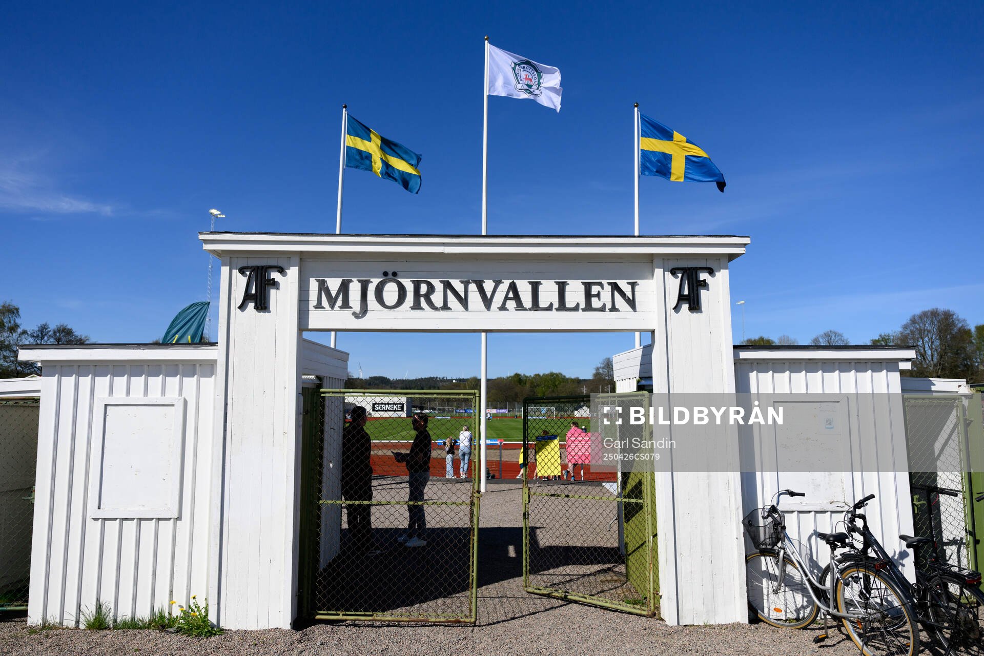 Entré till Mjörnvallen under fotbollsmatchen i Damallsvenskan mellan Alingsås och Linköping den 26 april 2025 i Alingsås. 