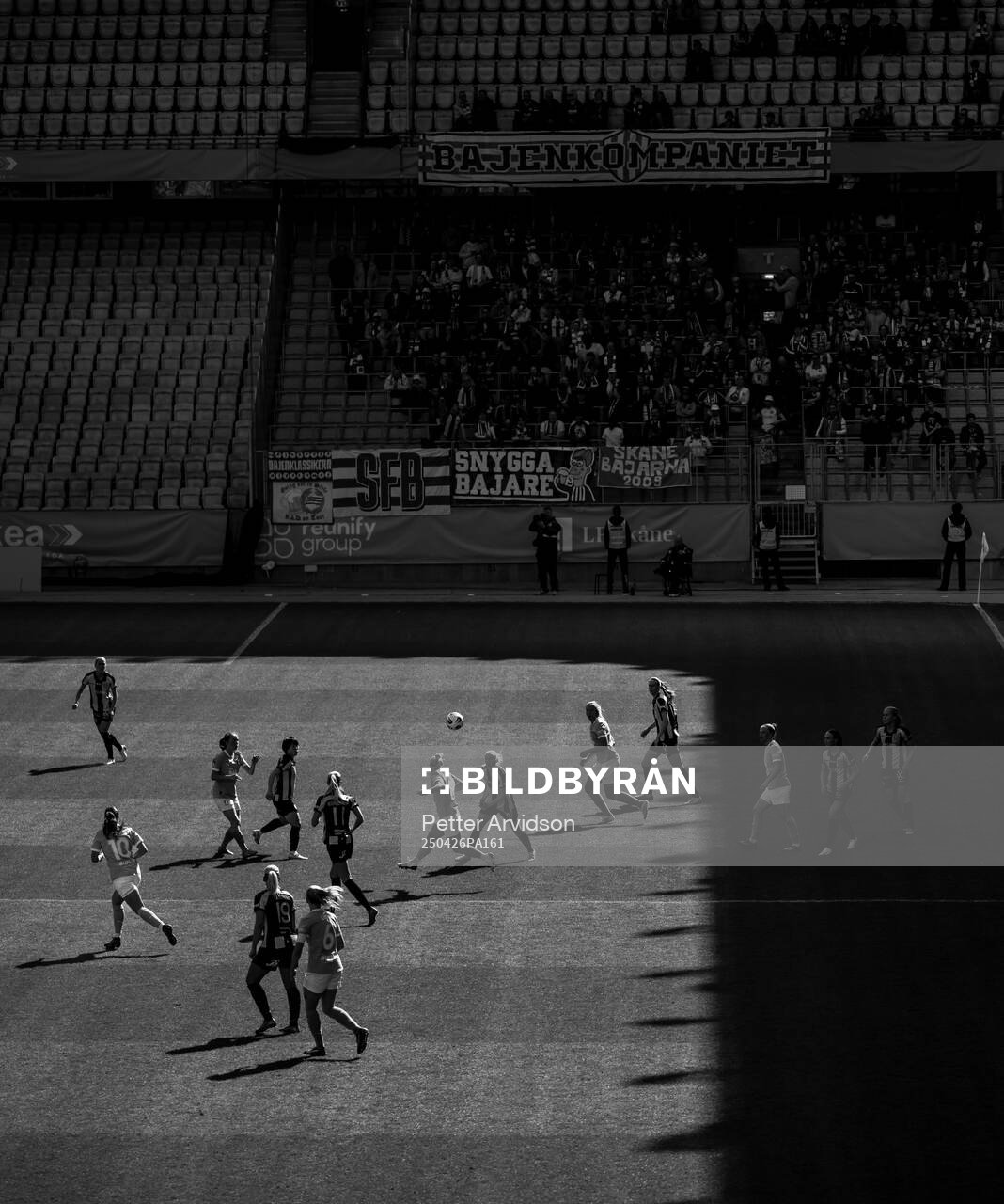 Generell vy under fotbollsmatchen i Damallsvenskan mellan Malmö FF och Hammarby den 26 april 2025 i Malmö. 