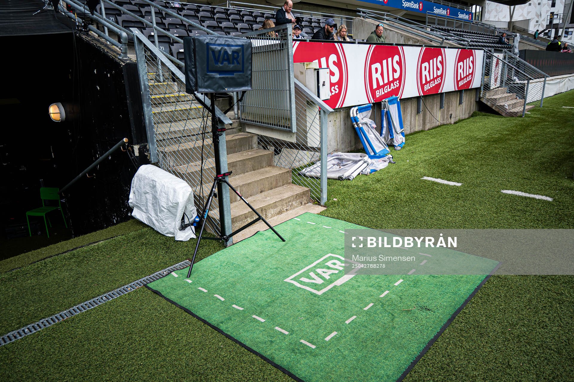 The VAR screen at Lerkendal Stadion