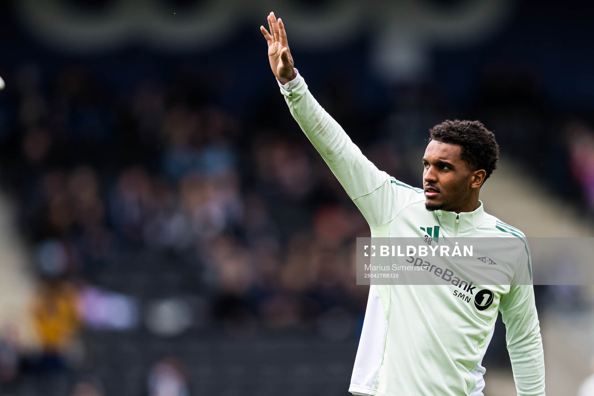Mikkel Konradsen Ceide of Rosenborg warms up