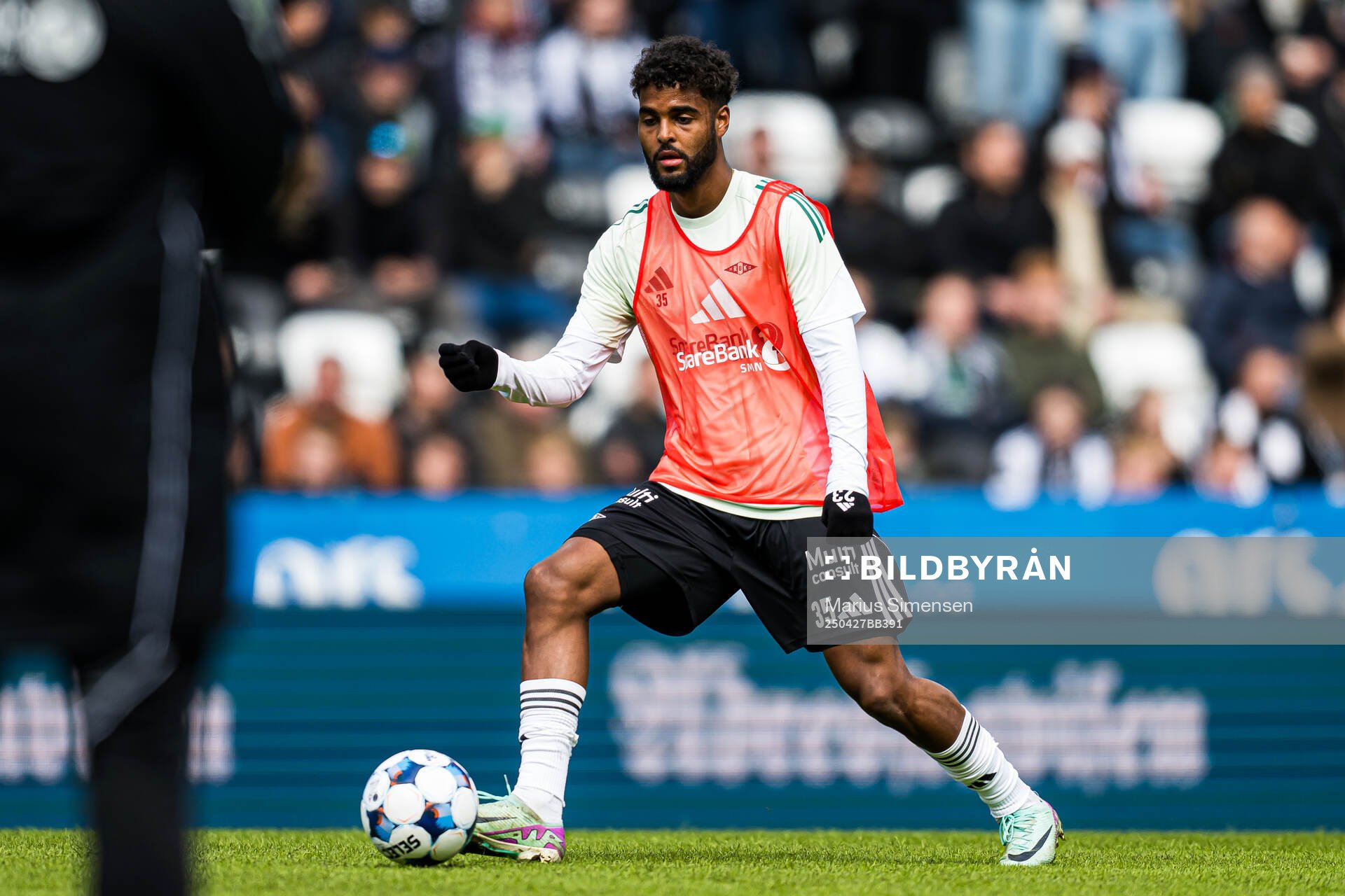 Emil Konradsen Ceide of Rosenborg warms up