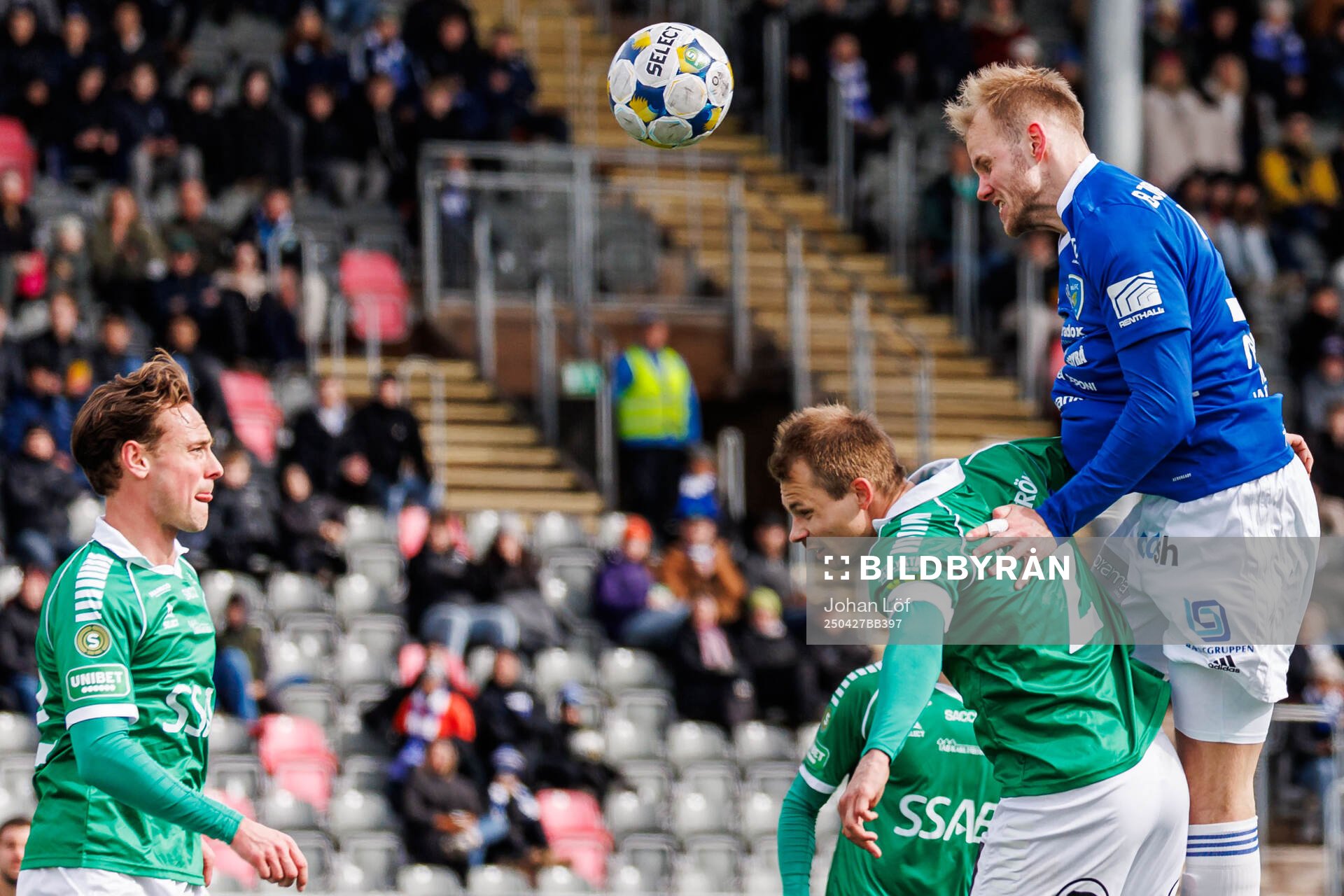 Umeå FCs Eythor Martin Björgolfsson under fotbollsmatchen i Superettan mellan Umeå FC och Brage den 27 april 2025 i Umeå. 