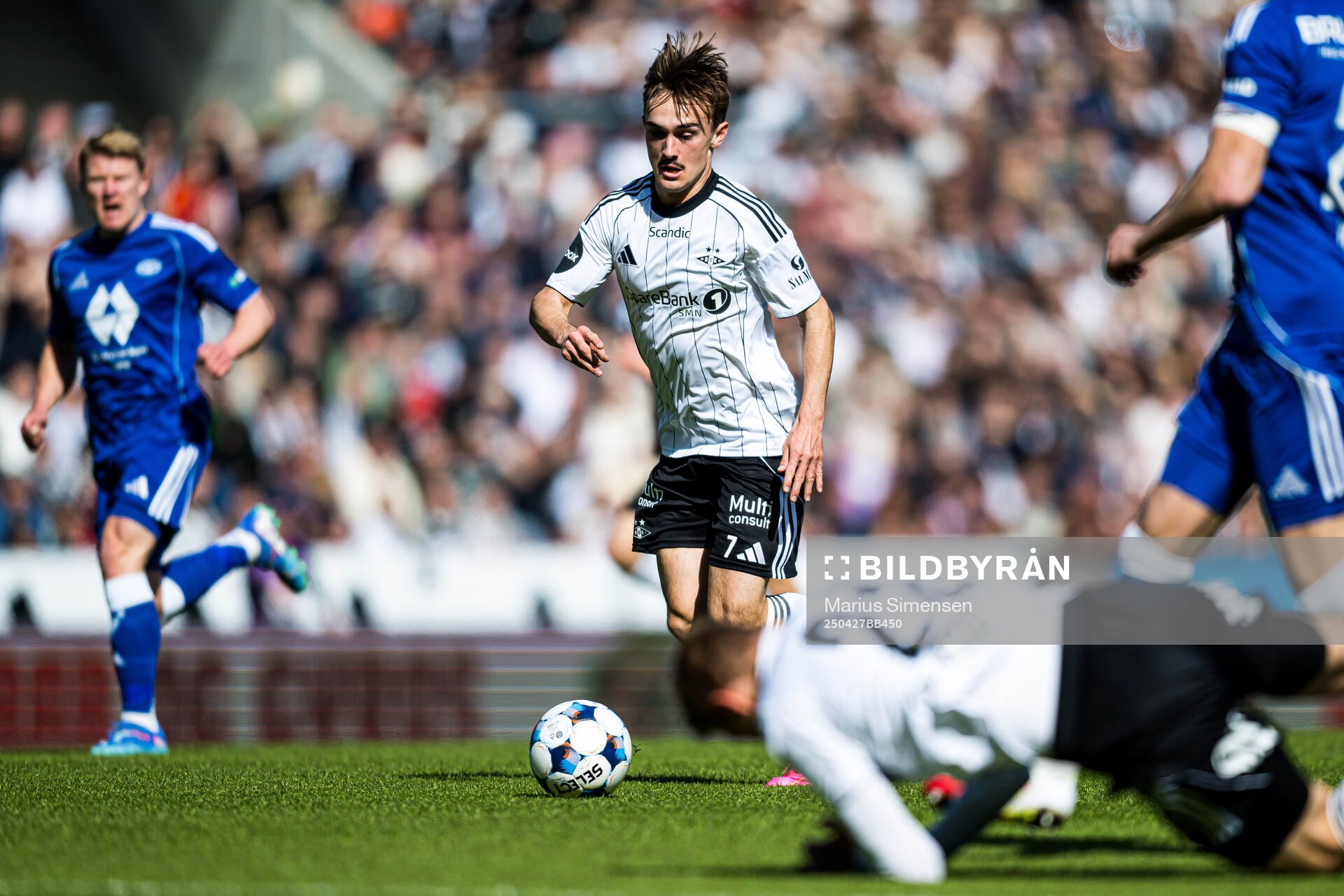 Marius Sivertsen Broholm of Rosenborg during the Eliteserien match between Rosenborg and Molde on April 27, 2025 in Trondheim. 
