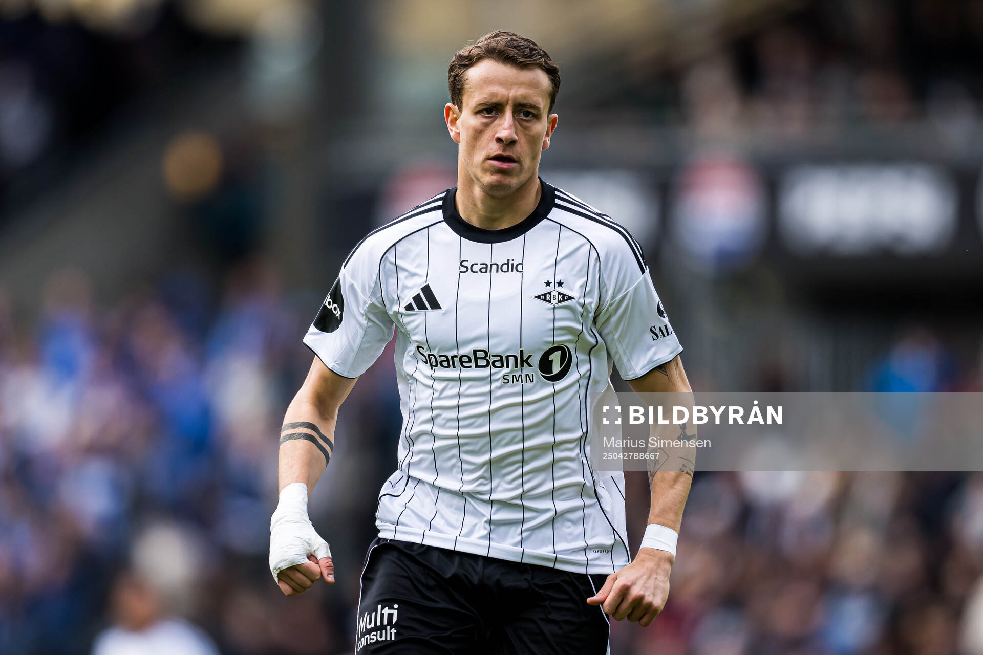Ole Sæter of Rosenborg during the Eliteserien match between Rosenborg and Molde on April 27, 2025 in Trondheim. 