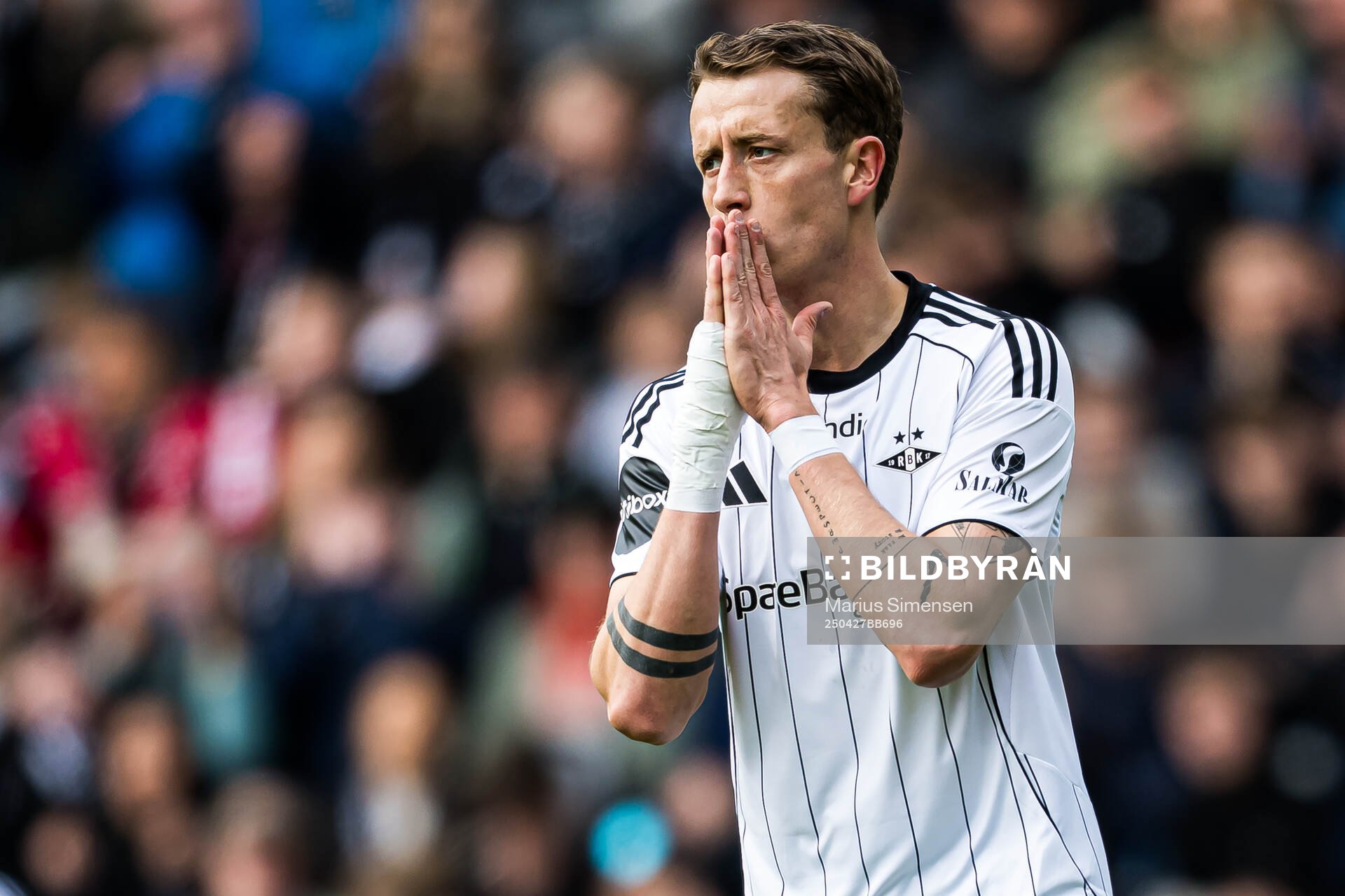 Ole Sæter of Rosenborg looks dejected