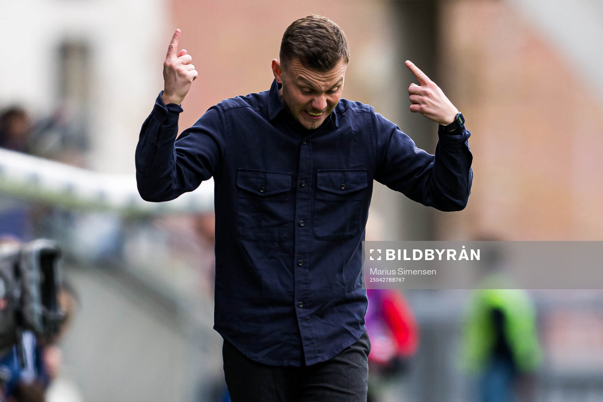 Alfred Johansson, head coach of Rosenborg, during the Eliteserien match between Rosenborg and Molde on April 27, 2025 in Trondheim. 