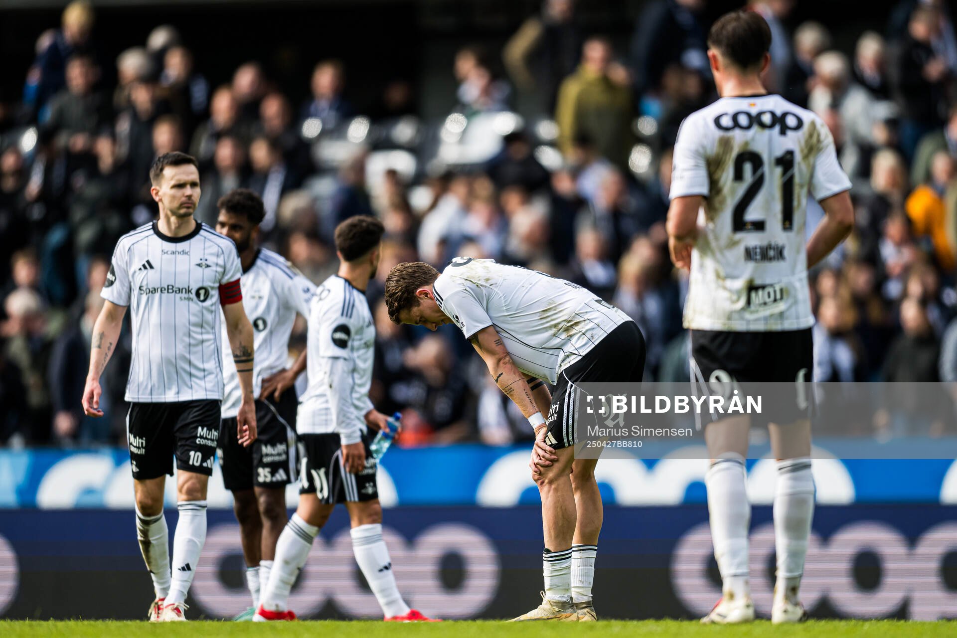 Ole Sæter of Rosenborg looks dejected
