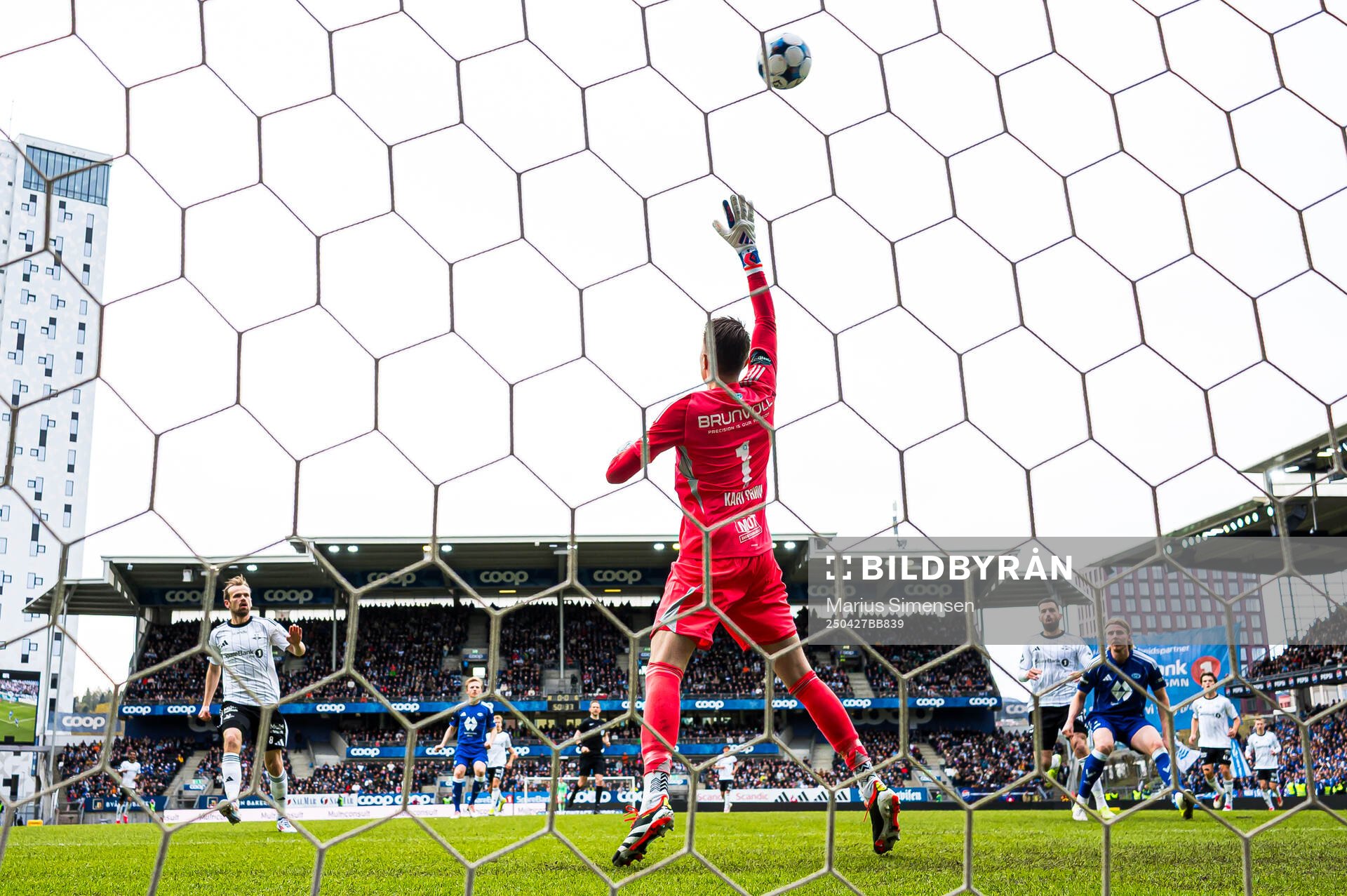 Iver Tobias Rørvik Fossum of Rosenborg missing a chance to score during the Eliteserien match between Rosenborg and Molde on April 27, 2025 in Trondheim.