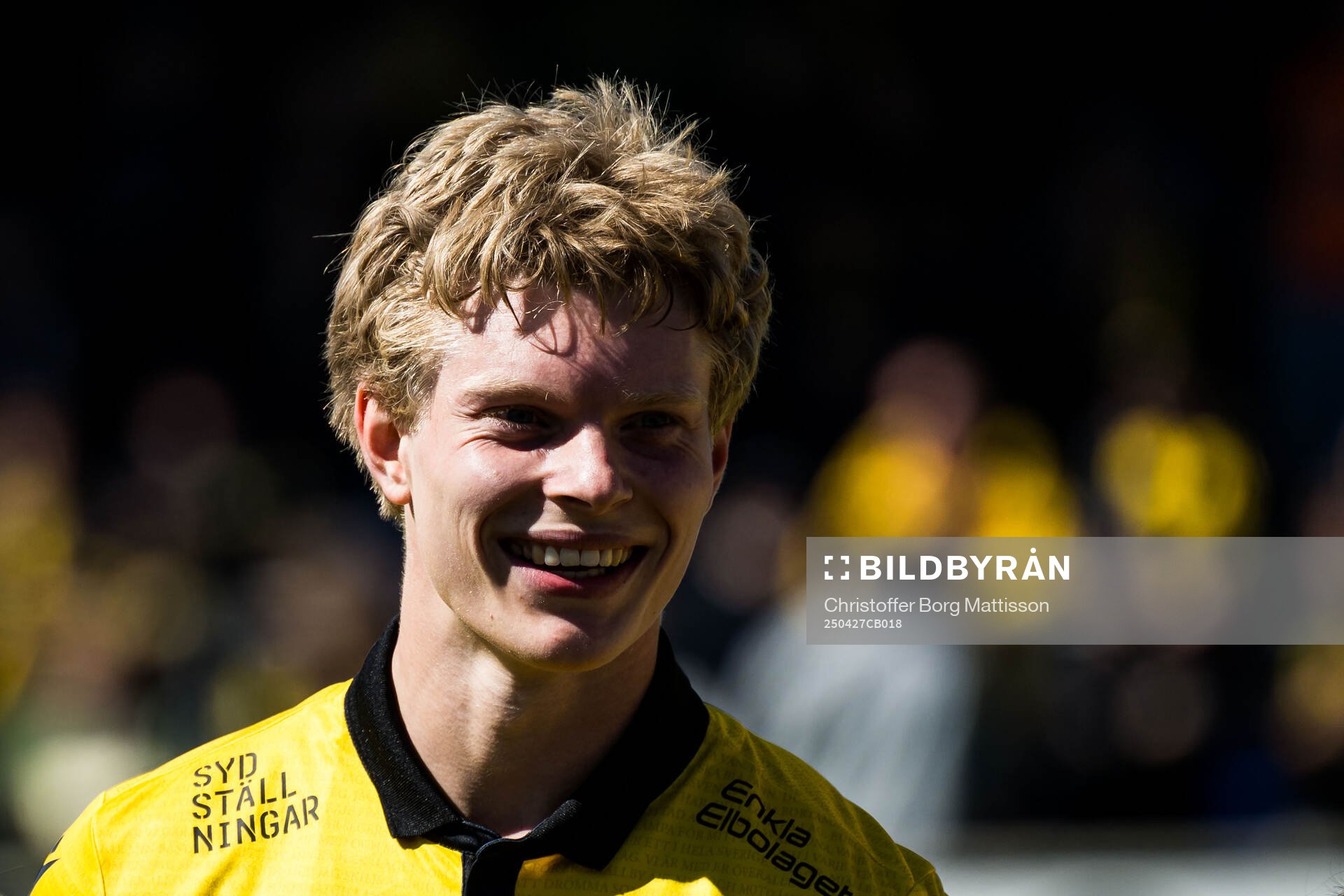 Mjällbys Bork Classønn Bang-Kittilsen inför fotbollsmatchen i Allsvenskan mellan Mjällby och Degerfors den 27 april 2025 i Hällevik.