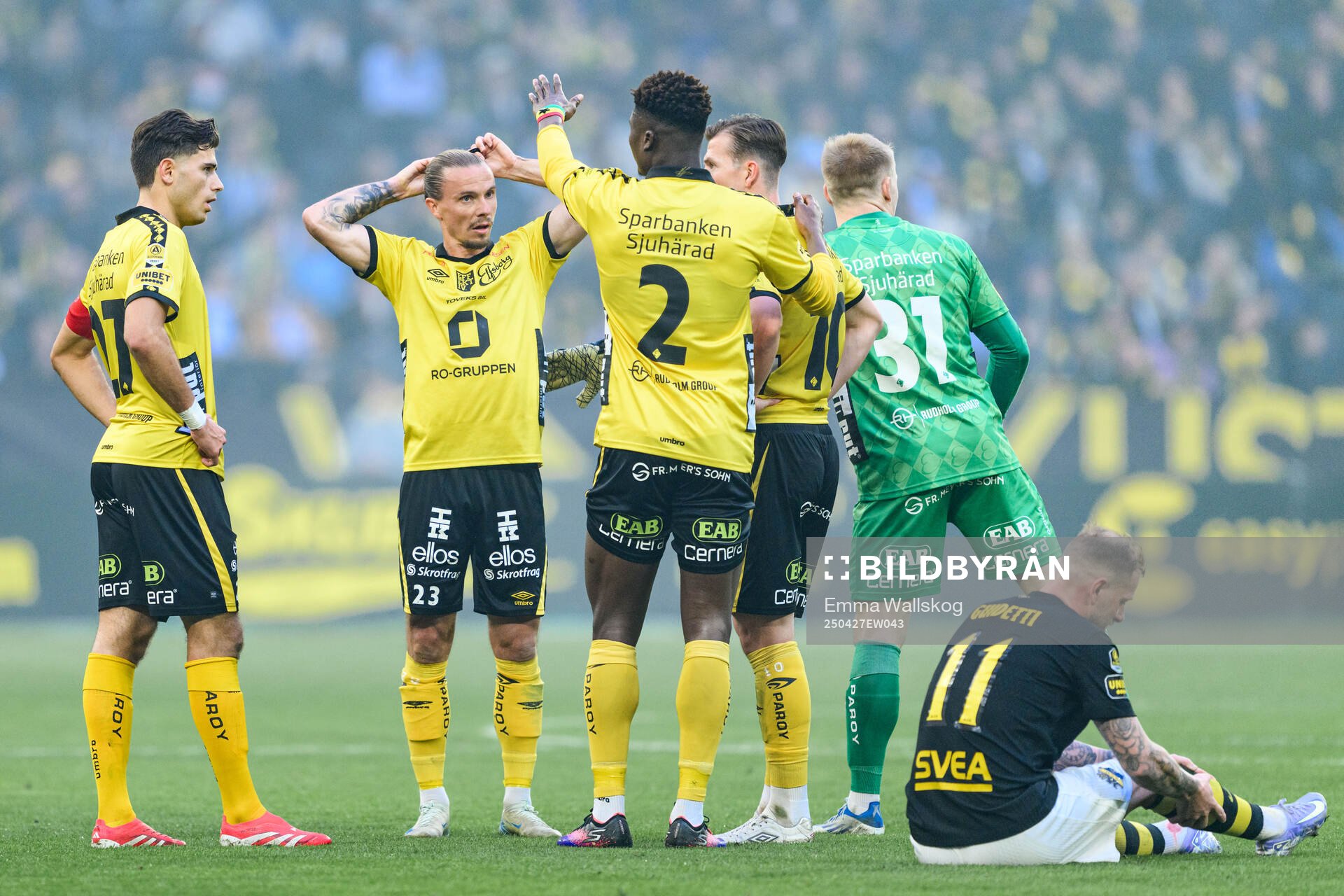Elfsborgs Besfort Zeneli, Niklas Hult, Terry Yegbe och