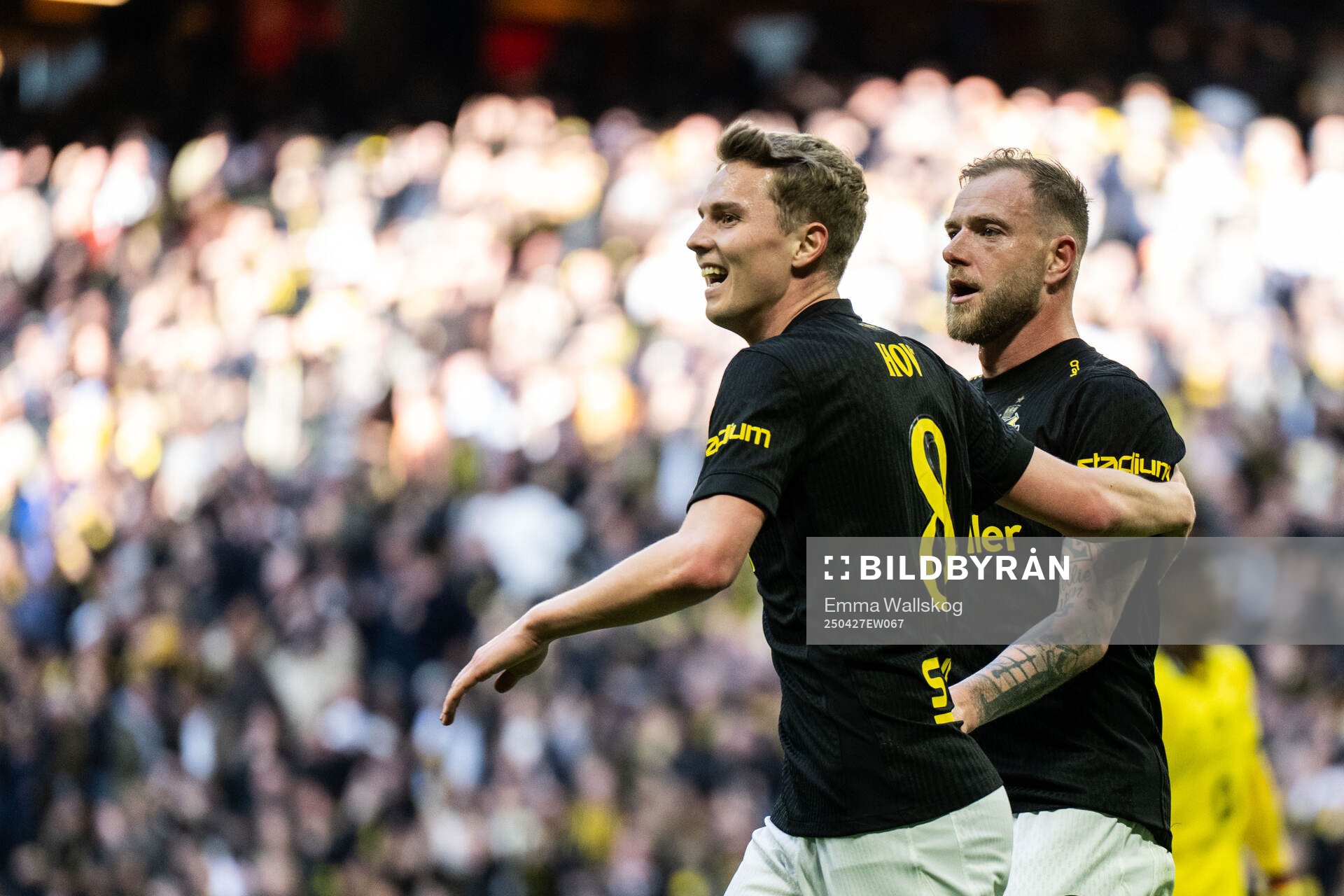 AIKs John Guidetti jublar med Johan Hove