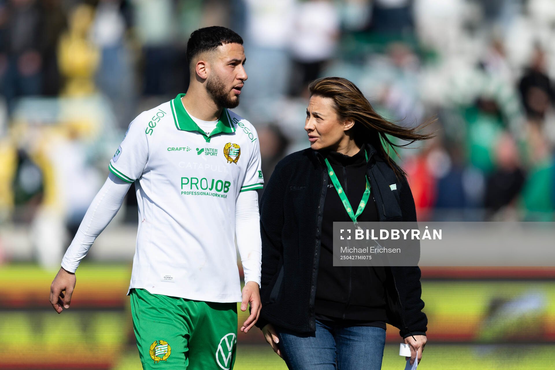 Hammarbys Abdelrahman Boudah Saidi efter fotbollsmatchen i Allsvenskan mellan Häcken och Hammarby den 27 april 2025 i Göteborg. 