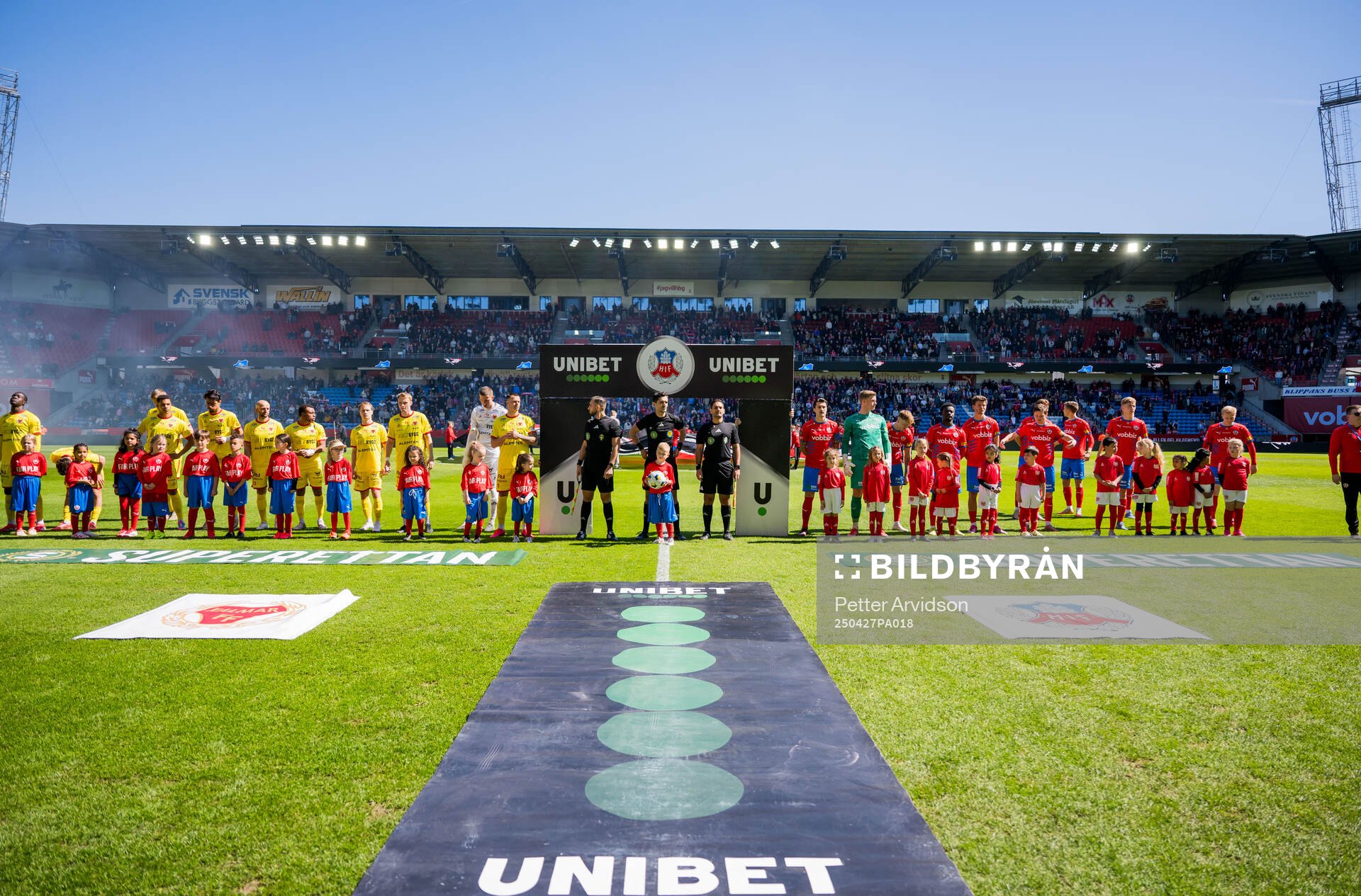 Lineup inför fotbollsmatchen i Superettan mellan Helsingborg och Kalmar den 27 april 2025 i Helsingborg. 