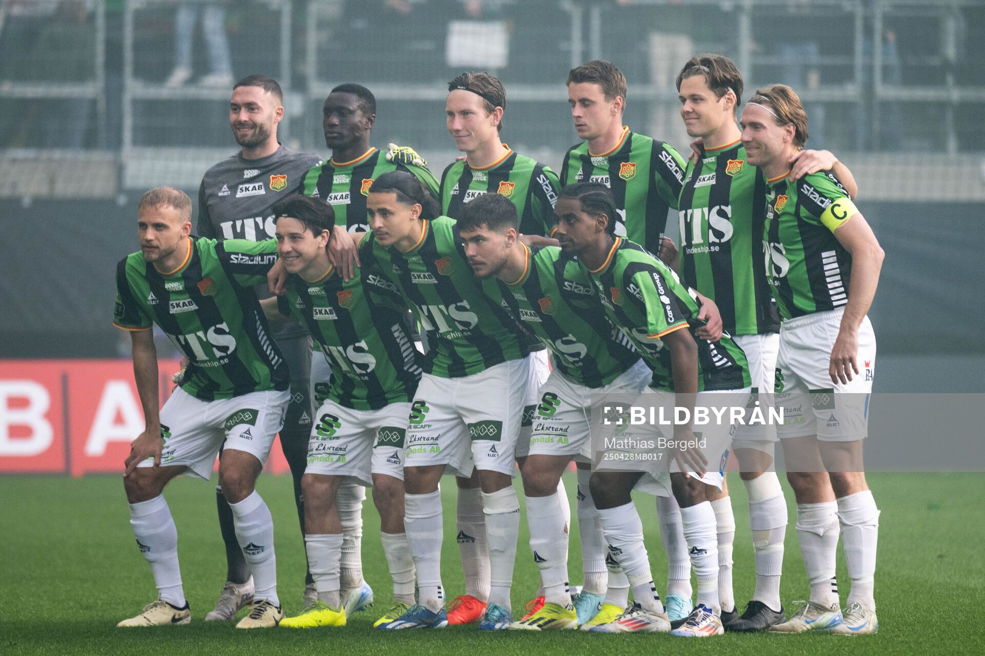 GAIS startelva inför fotbollsmatchen i Allsvenskan mellan IFK Göteborg och GAIS den 28 april 2025 i Göteborg. 