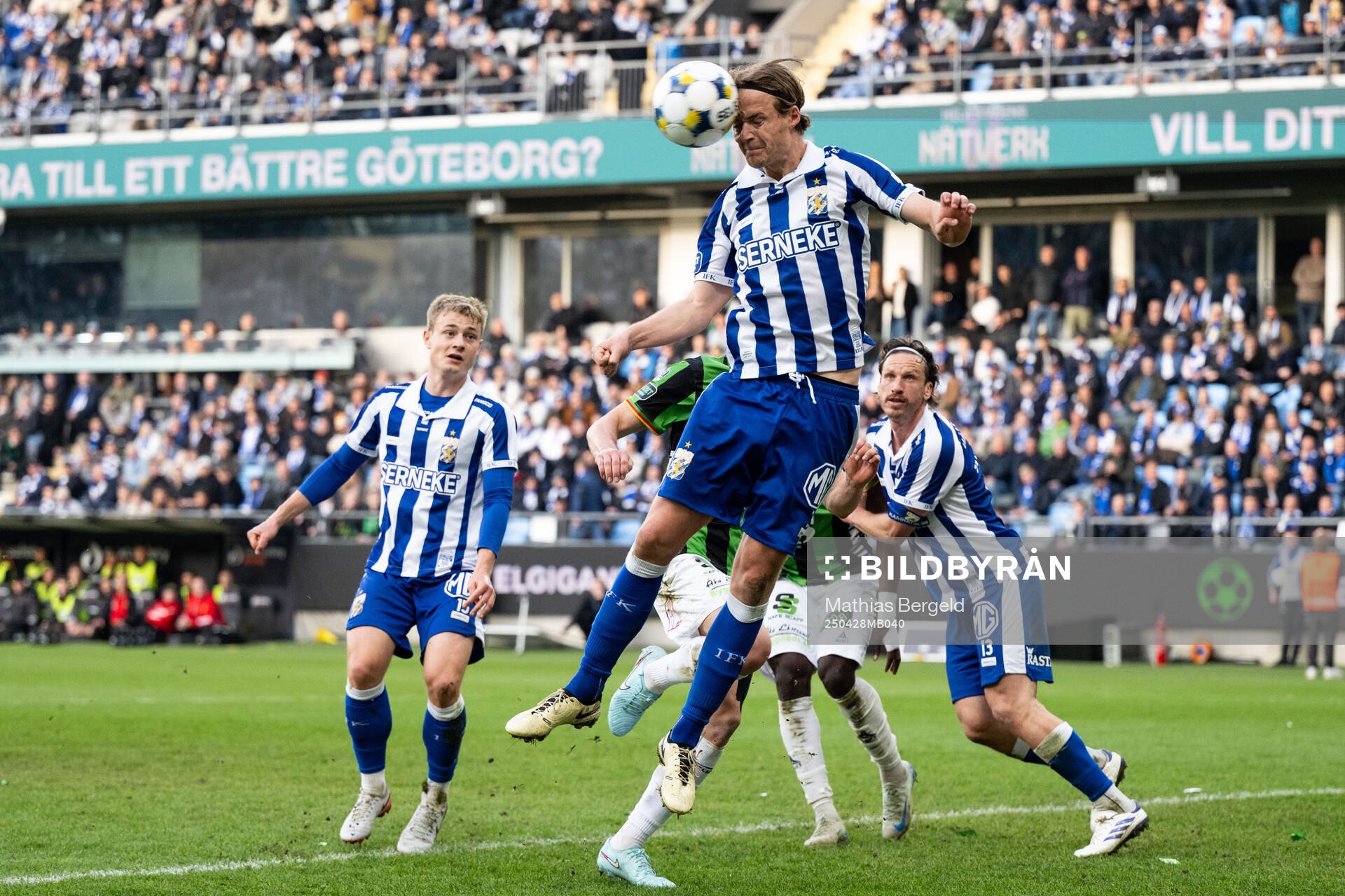 IFK Göteborgs August Erlingmark under fotbollsmatchen i Allsvenskan mellan IFK Göteborg och GAIS den 28 april 2025 i Göteborg. 