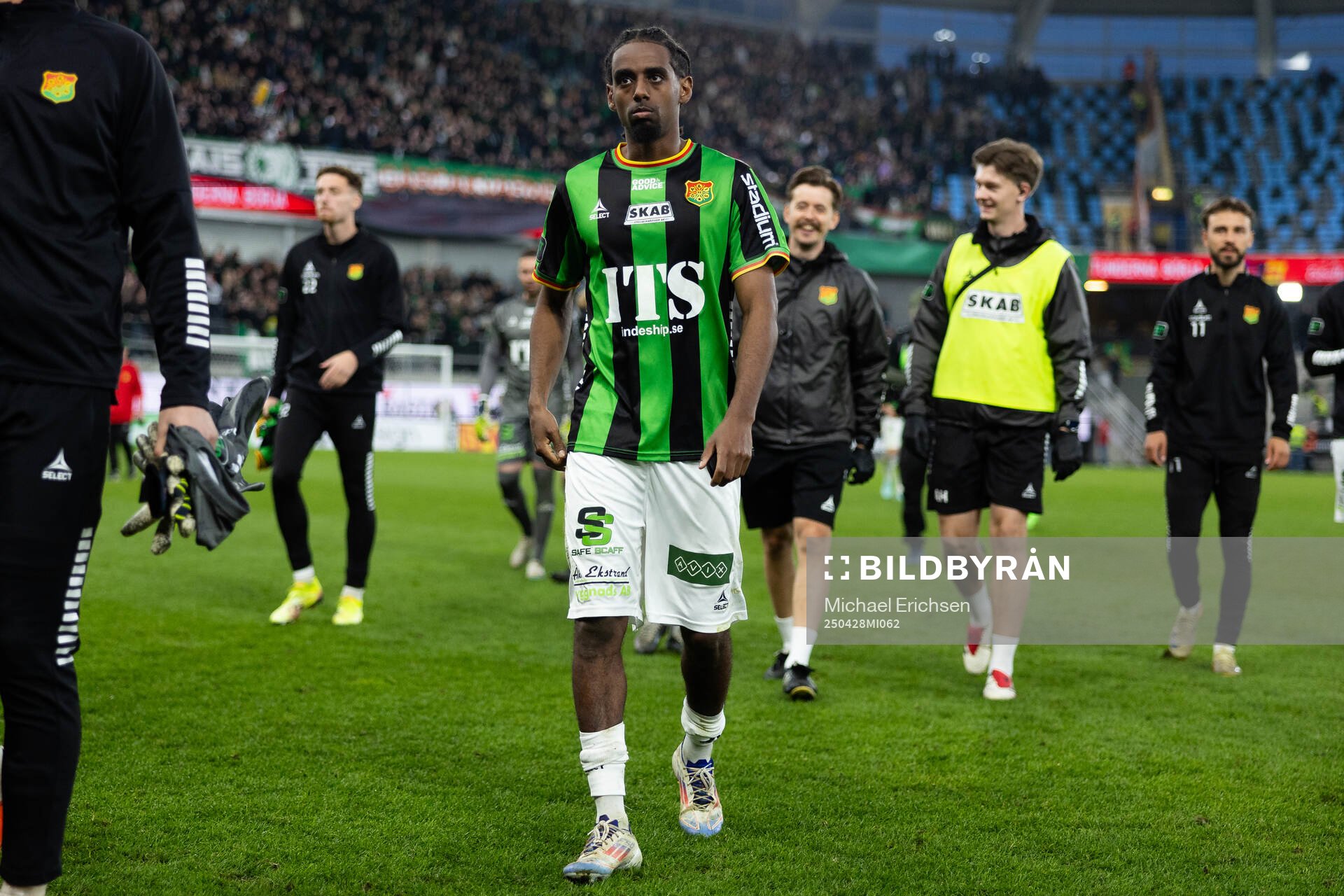 GAIS Harun Ibrahim efter fotbollsmatchen i Allsvenskan mellan IFK Göteborg och GAIS den 28 april 2025 i Göteborg. 