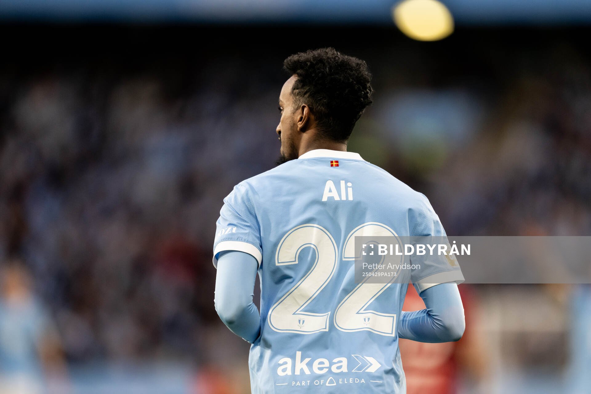 Malmö FFs Taha Ali under fotbollsmatchen i Allsvenskan mellan Malmö FF och Öster den 29 april 2025 i Malmö. 